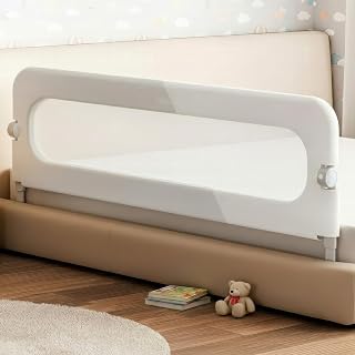 ベッドガード 120cm 片側昇降 14段階高さ調整 約66〜78cm 洗えるカバー メッシュ窓 角丸設計 大人用ベッド対応 寝具ずれ対策 1枚 グレー