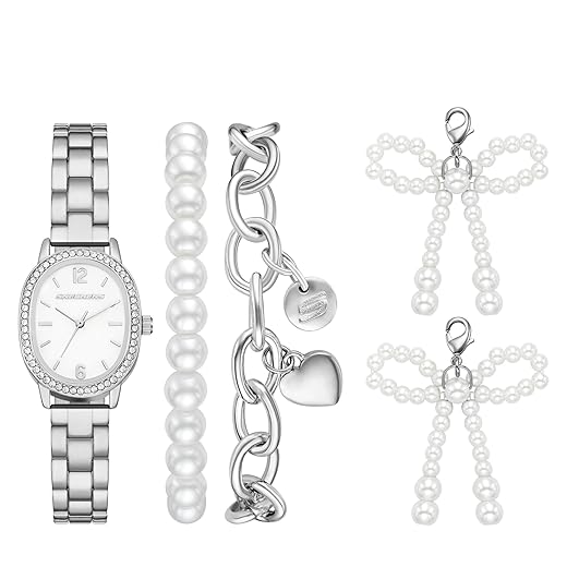 Skechers Women's Sets Analog Silver Metal Watch (Model: SR9135)
