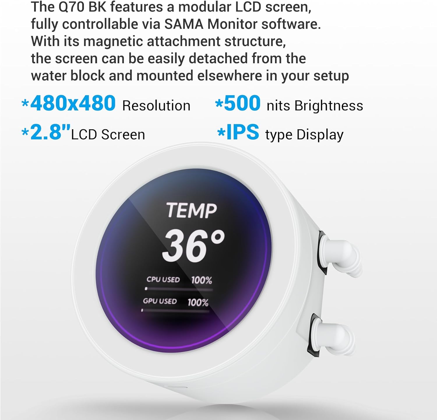 SAMA V60 Mid-Tower White PC Case & SAMA Q70 White CPU Liquid Cooler