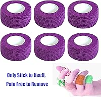 Vista 95 de Baisunt Paquete de 6 vendajes cohesivos de 1 pulgada, cinta autoadhesiva autoadhesiva autoadhesiva transpirable para muñeca, tobillo, deportes