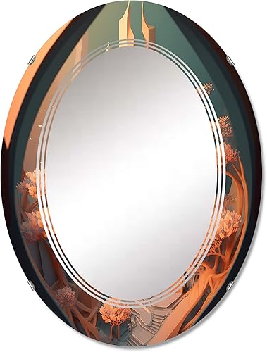 DesignQ Futuristic Designs V- Vanity Mirror, Bathroom Mirrors, Wall Mirrors for Living Room, Bedroom - Oval Mirror - Large 20'x30', 24'x36' DesignQ Futuristic Designs V- Vanity Mirror, Bathroom Mirrors, Wall Mirrors for Living Room, Bedroom - Oval Mirror - Large 20'x30', 24'x36'