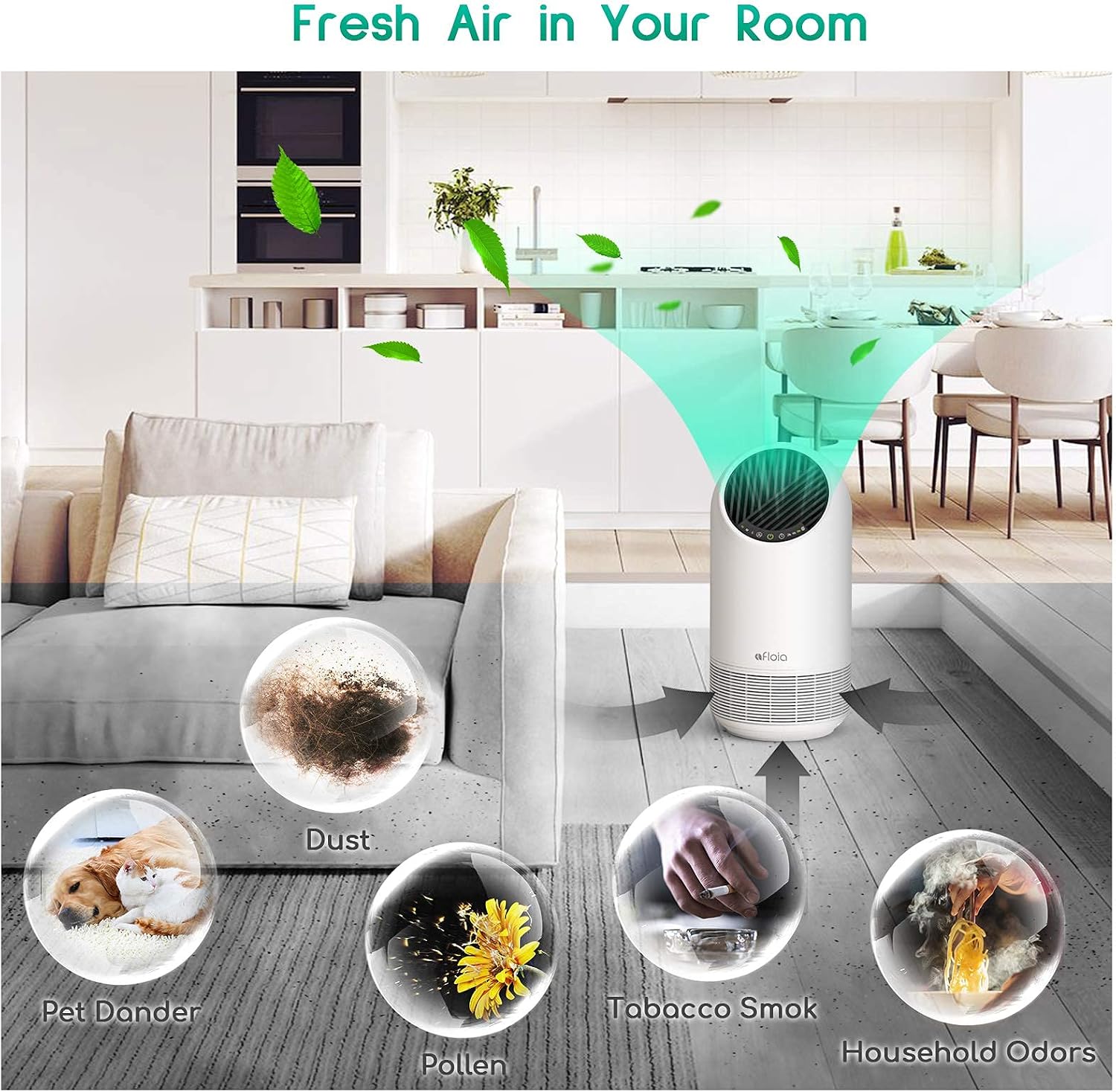 One-Day Sale: Up to 40% Off Afloia True HEPA Air Purifier for Room Up to 323ft², H13 HEPA Filter with 3 Stage Filtration, Remove Dust Mold Pollen Smoke Pet Dander, 100% Ozone Free Air Cleaner, 20dB Quiet, Timer, White