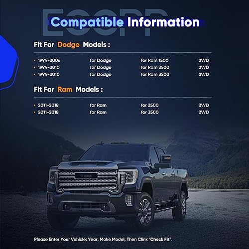 Miniatura 3 de ECCPP Kit de nivelación delantera de 2 pulgadas para Dodge 1994-2018 para Ram 1500 2500 3500 Espaciadores de resorte de elevación 2WD