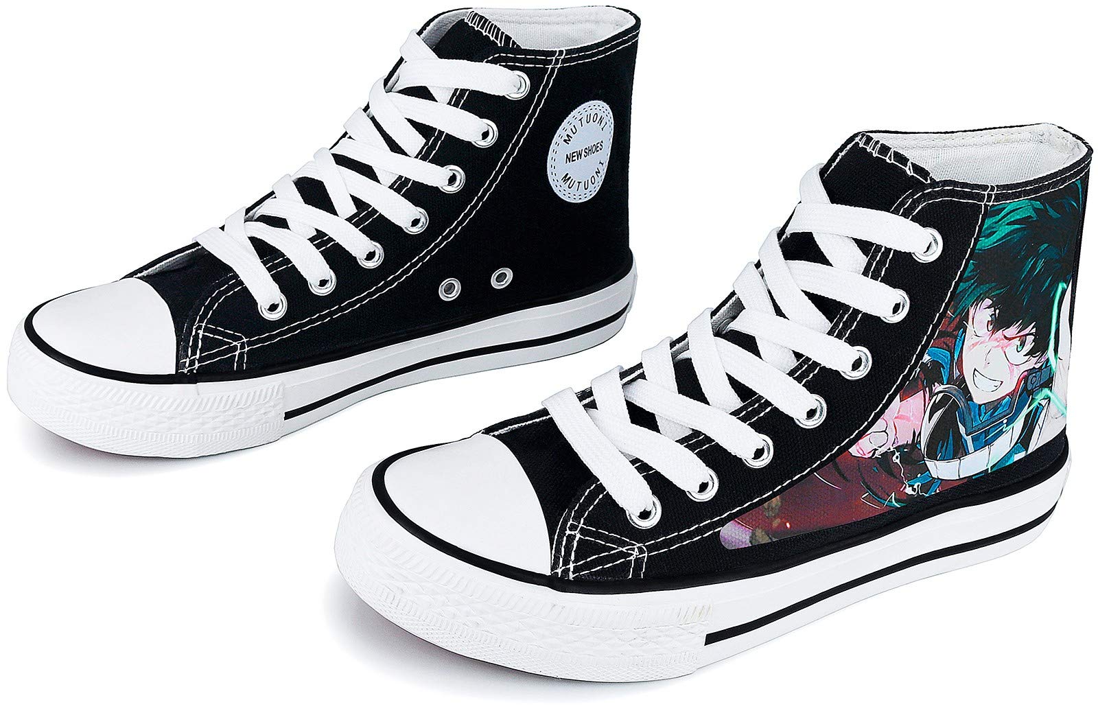 Roffatide Anime My Hero Academia Scarpe da Ginnastica Alte in Tela Stampate Sneaker da Skateboard Stringate Slip-Ons