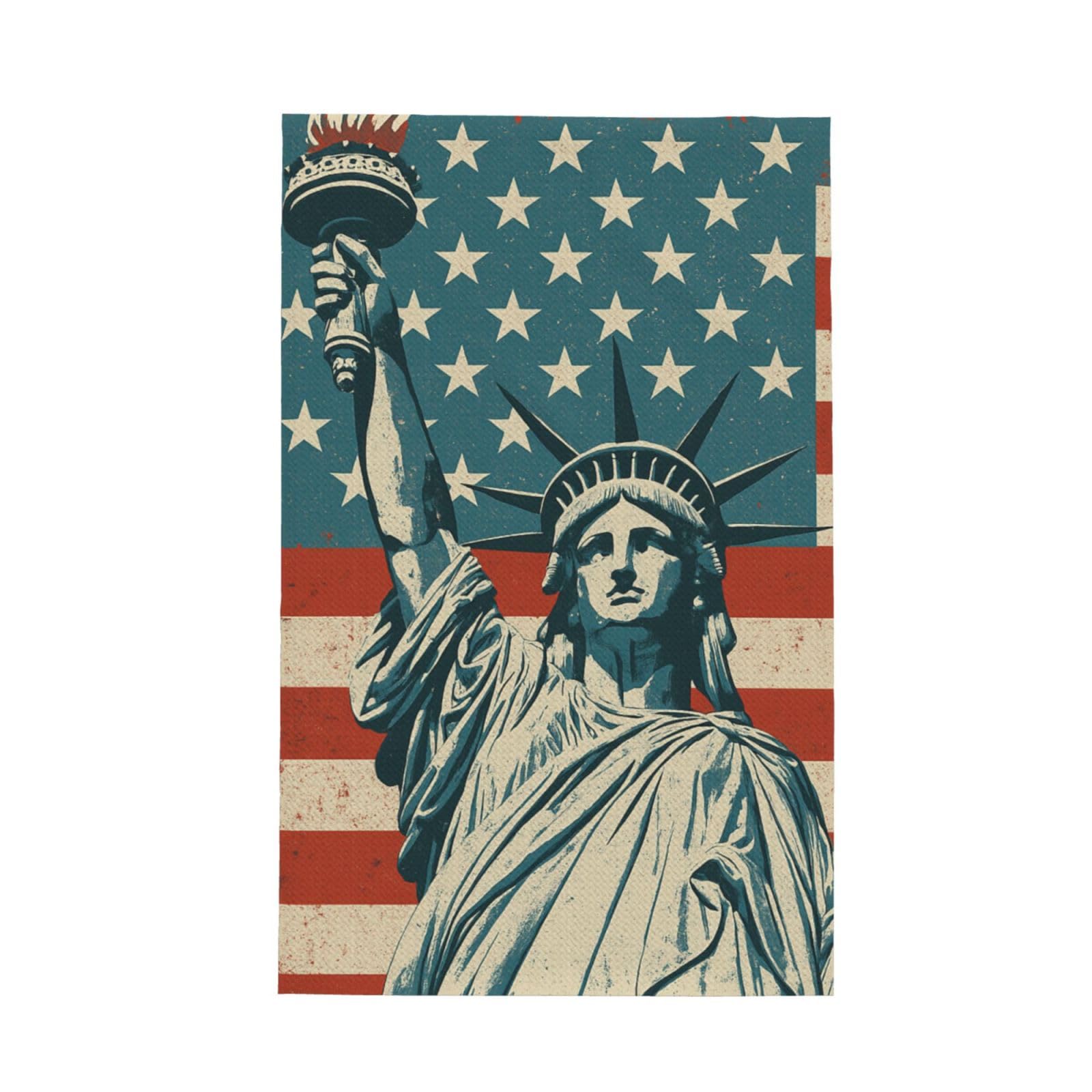 Xxahnbm Black Liberty Statue With American Print Waffle Kitchen Towel,Absorbent Hand Towel
