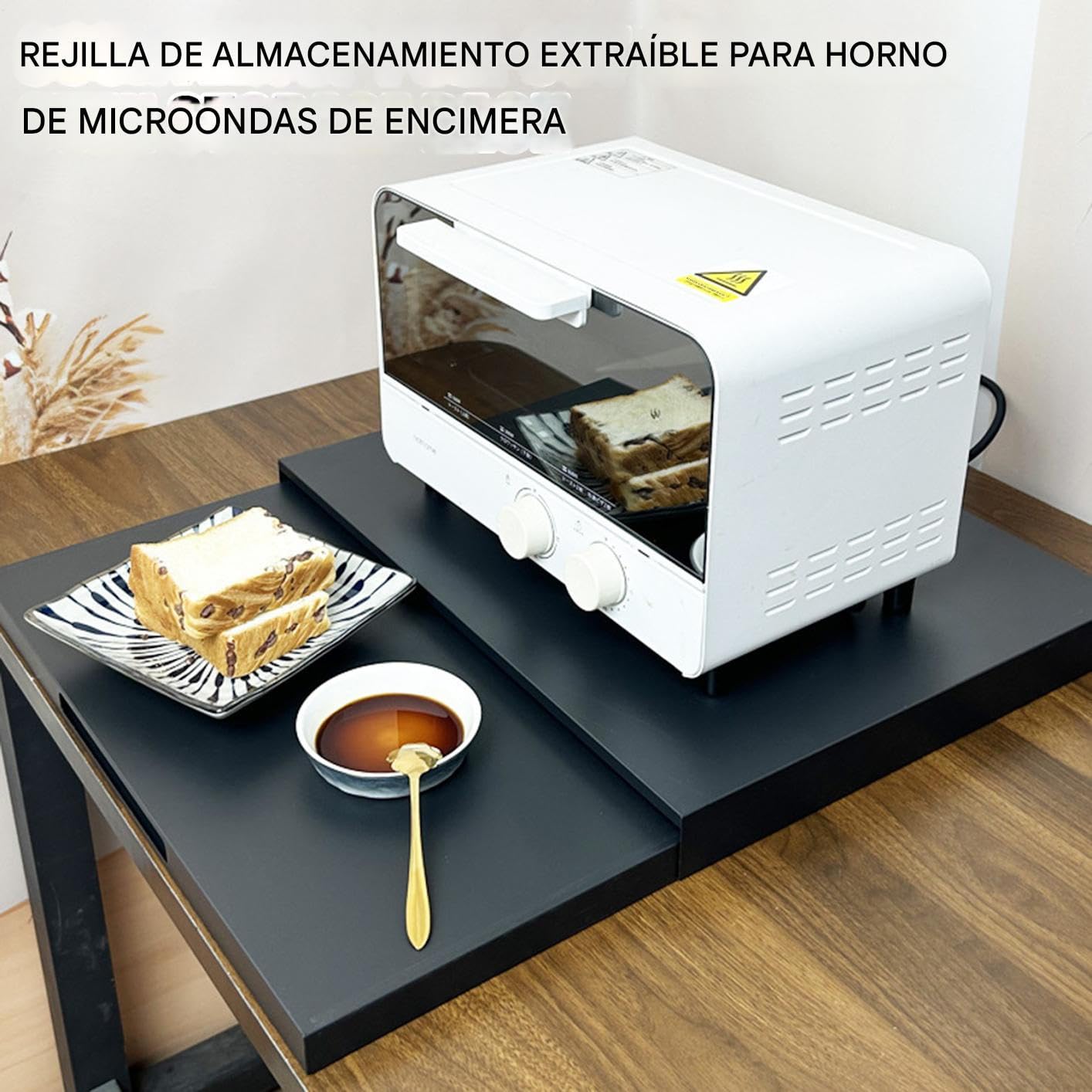 Mikrowellenregal Auszug Mikrowellen Aufbewahrungsregal | Platzsparendes Küchenregal Für Kaffeemaschine Backofen Und Kleingeräte