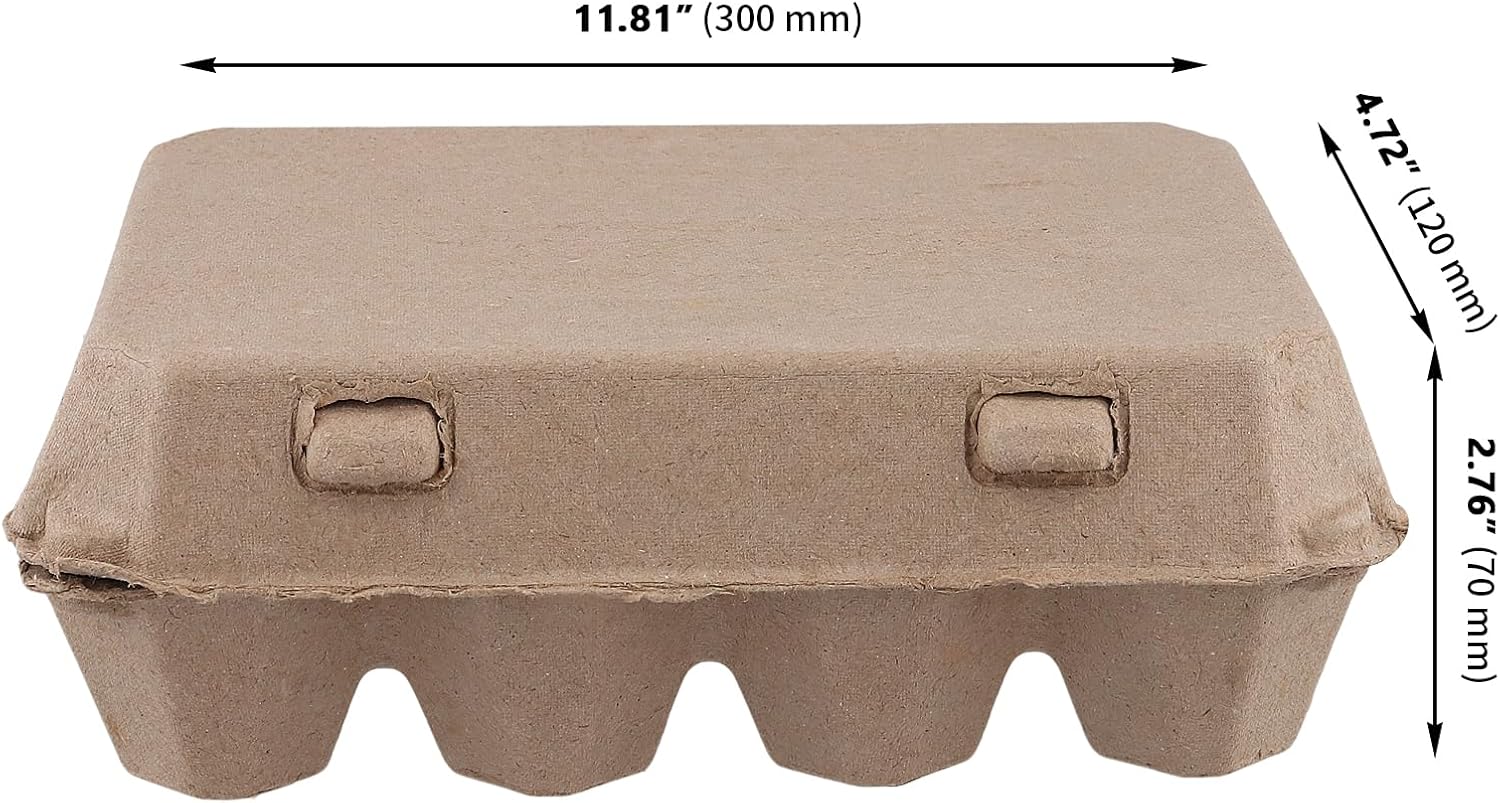 45 PCS 12 Count Egg Cartons Bulk, 11.8 x 4.7 x 2.7 Inch Paper Pulp Egg Trays Holder with Lid, Egg Container organizer, Egg Storage Boxes for Storing Eggs