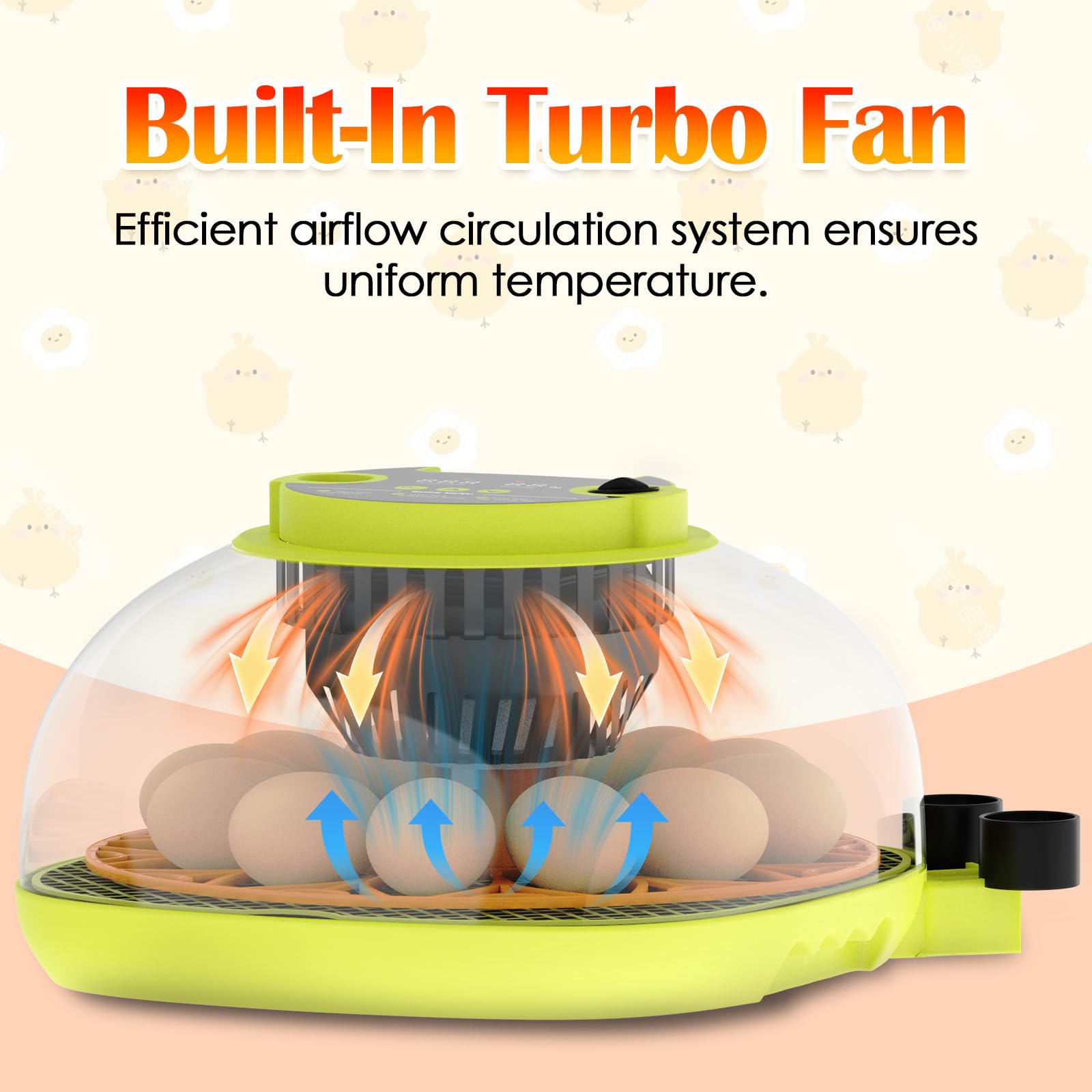 Incubatrice per Uova Automatica, 12 Uova, con Aggiunta Automatica Dell'Acqua, Girauova Automatico, Controllo Temperatura e Umidità, Funzione Speratura , Visuale a 360°, per Galline, Quaglie, Anatre(B)
