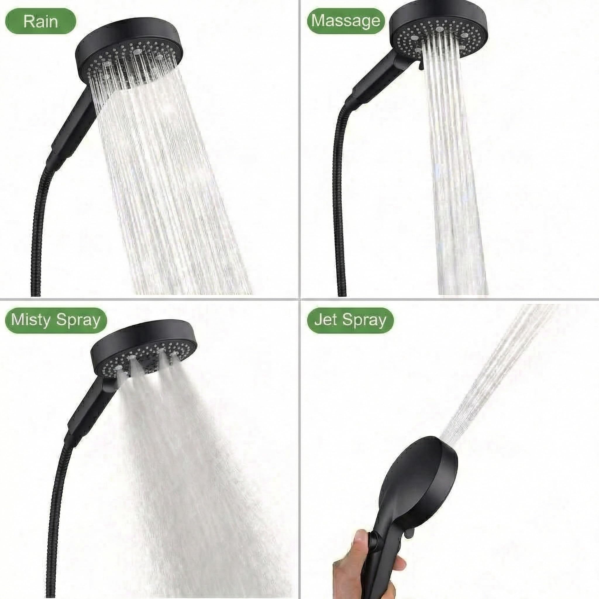 IDEALHOUSE Moderno sistema de ducha completo – XXL 250 mm ducha de lluvia redonda – 3 + 1 ducha multifunción – Acero inoxidable/cobre – Barra extensible – Estante grande de 27 cm – Fácil instalación