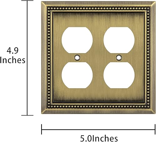 Vista 118 de Henne Bery Sunken Pearls - placa decorativa de pared para interruptor (Palanca simple, 2 unidades, níquel satinado)