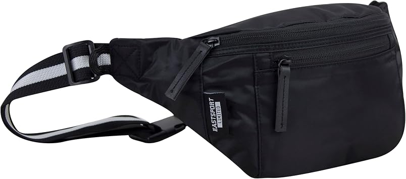 Eastsport Limited Waist Fanny Pack w/Adjustable Strap, Black Cross Body Fanny Pack for Women, Men Fashion Waist Pack Crossbody Bags Belt Bag