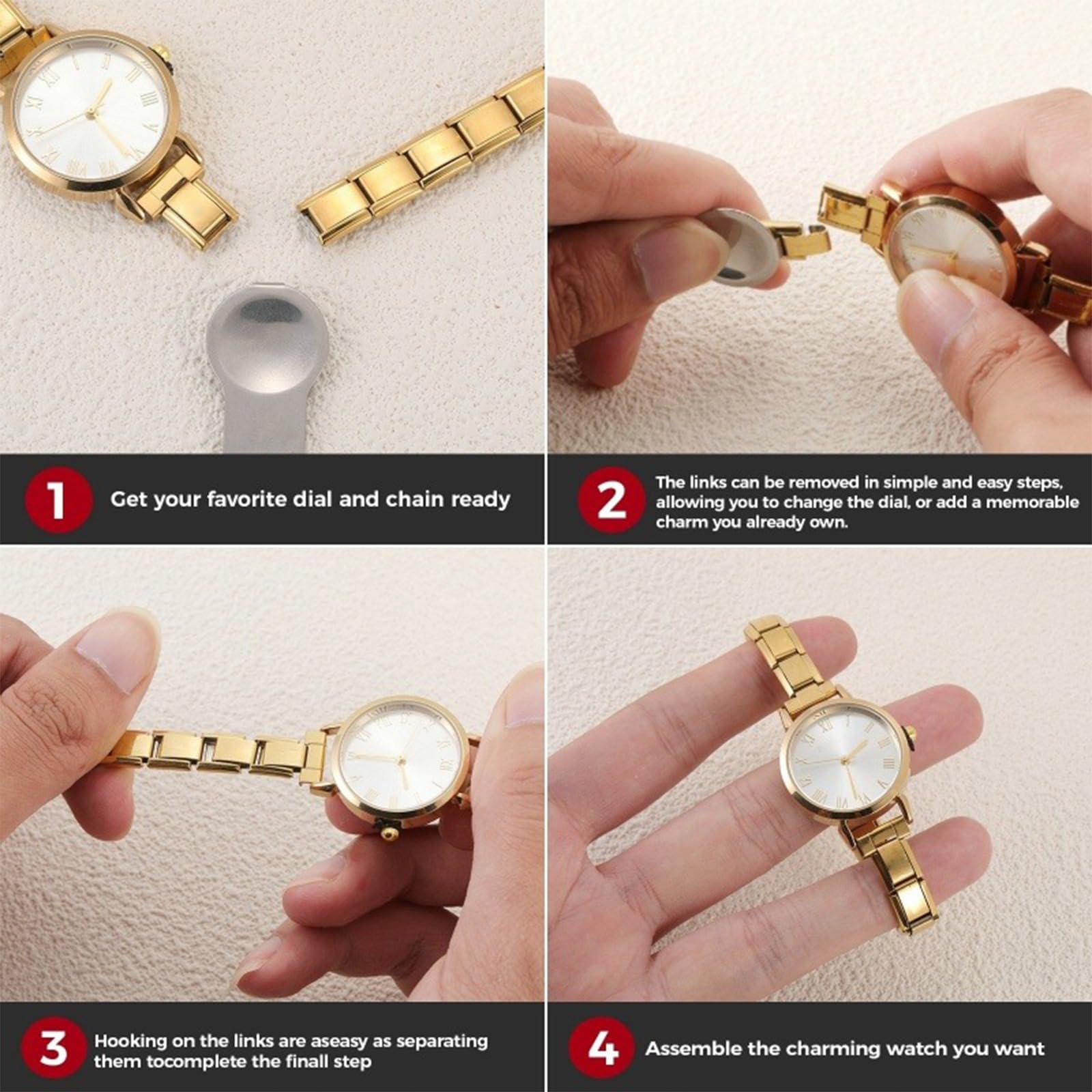 papasgix Italian Charm Bracelet Watches for women men Watch Charm Bracelet Band Star Watch Italian Charms Gold Silver Watches Compatible with 9MM Italian Bracelets Charms: Silver Pink