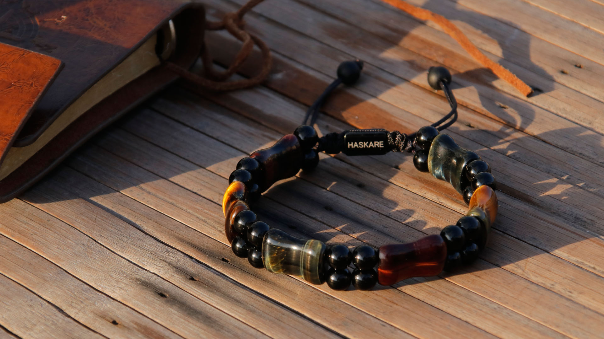 Pulsera para hombre con cristales de ojo de tigre natural miniatura 7