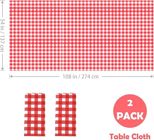 Miniatura 21 de Yancorp 2 Pack Plastic Tablecloth Disposable Navy Blue Gold Tablecloth for Rectangle Tables 54" x 108" Party Decorations Birthday Thanksgiving