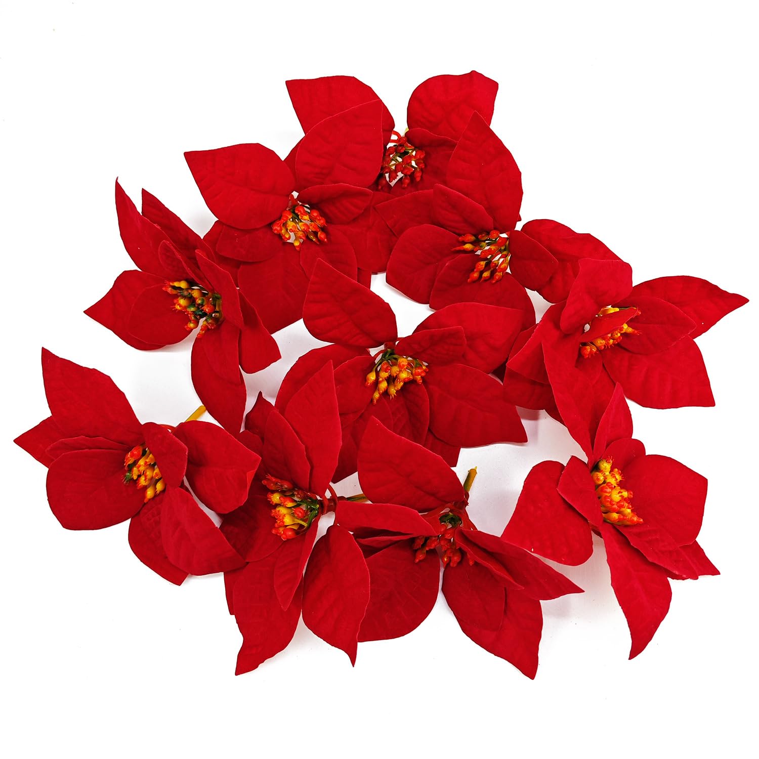 Ornerx Weihnachtsbaumschmuck, Weihnachtsstern, Rot, 22,9 cm, 10 Stück