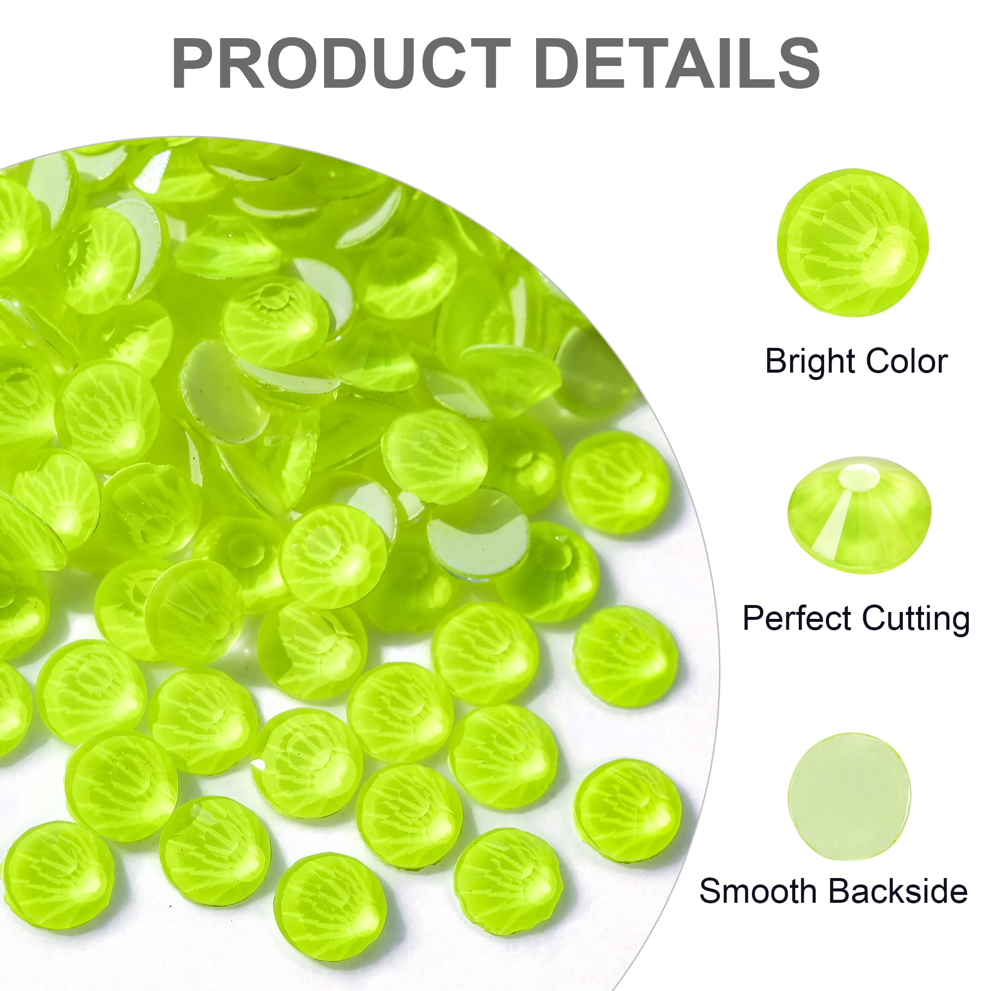 Blinginbox Hotfix Rhinestones for Clothes,1440pcs Hot Fix Rhinestones Crystal Gems for Crafts Decoration Citrine Neon, SS20 - Image 2