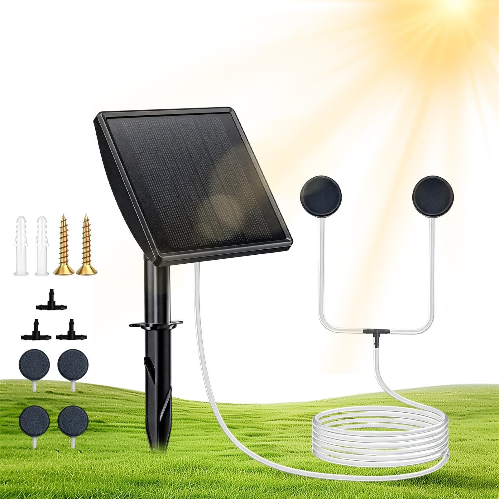 Solar-Teichbelüfter | Tragbares Aquarium, wiederaufladbare Sauerstoffversorgung | Teich-Luftpumpe für den Außenbereich, Aquarium, Angeln, Hydrokultur, Garten, Outdoor