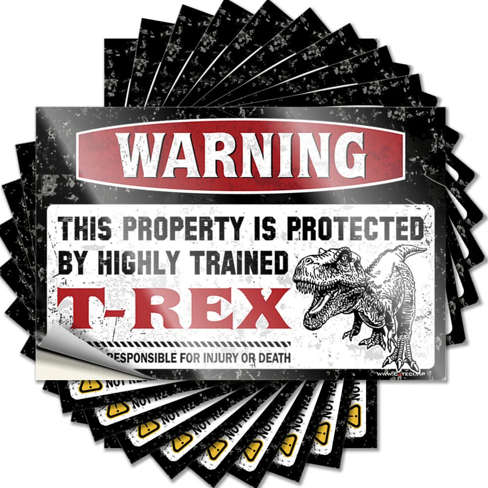 Warning This Property is Protected By A Highly Trained T-rex Grunge Snarky - Saying Case Waterproof Decal(12X18CM)