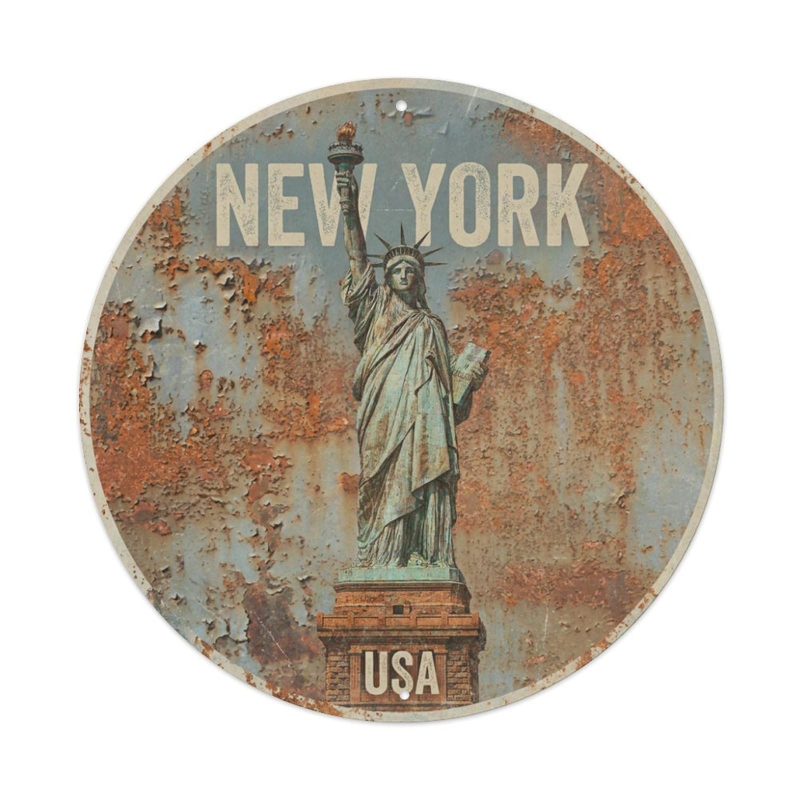 Tgrcjimh Style Metal Tin Sign Retro Travel Usa New York