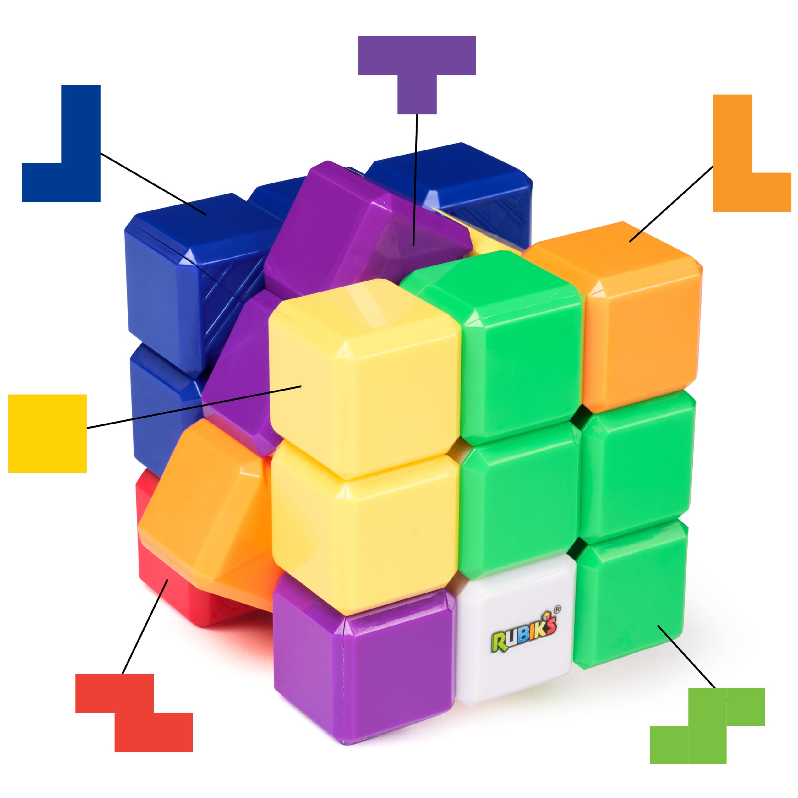 Rubik's Cube, Tetris Cube, résolvez pour Tetris Tetriminos classiques, casse-tête pour adultes, casse-tête pour résoudre des problèmes, puzzle assorti aux couleurs, jouet Fidget Toy, pour enfants de 8