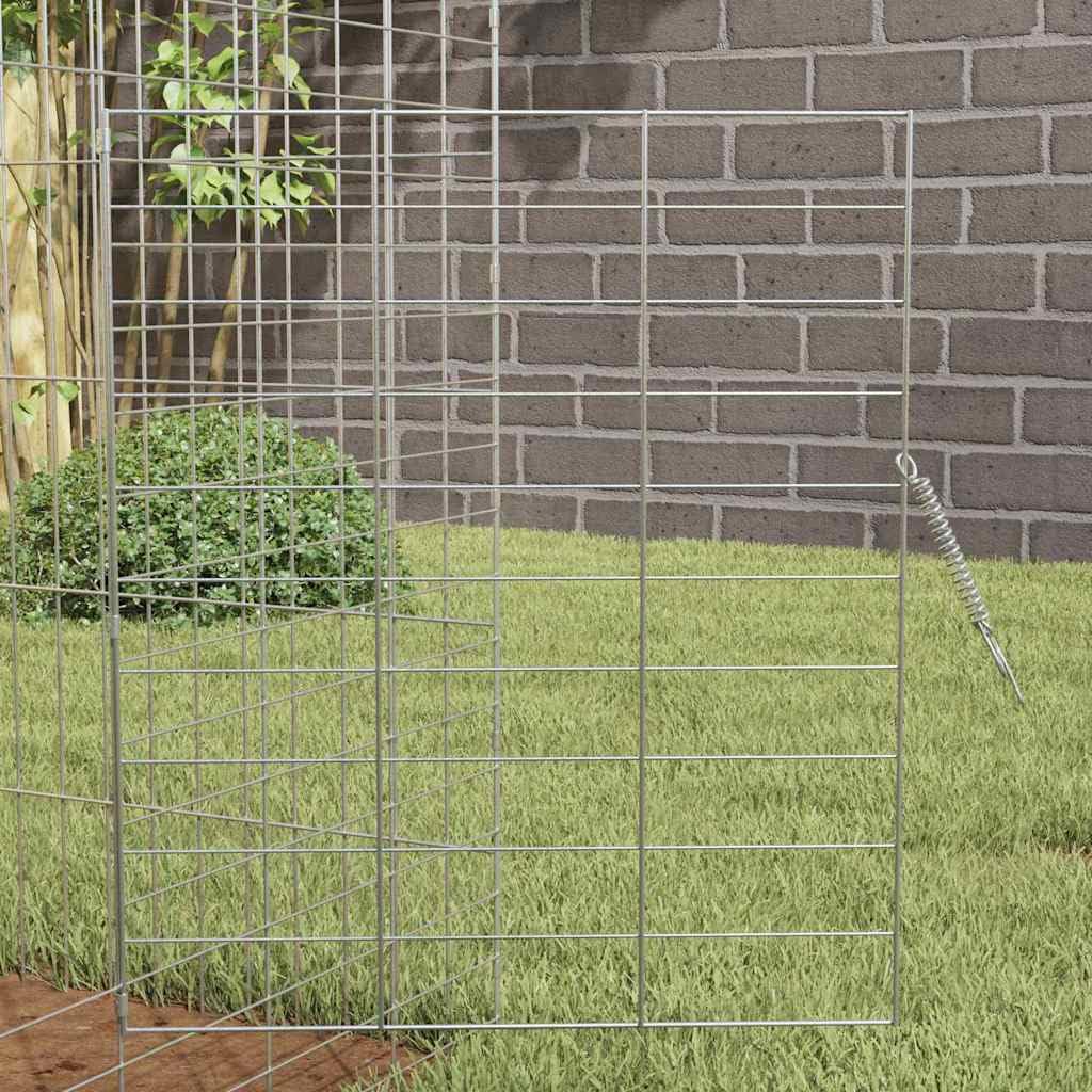 Jaula para conejos para exteriores, 100 x 78 x 78 cm, acero galvanizado, color plateado | Jaula de jardín de acero galvanizado, resistente a la intemperie y duradera para exteriores.