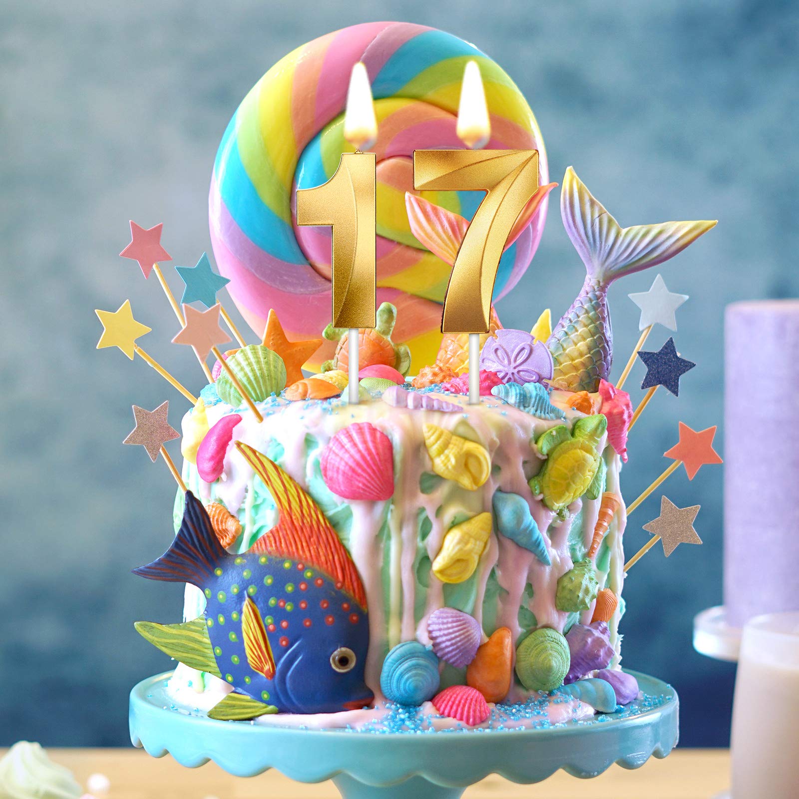 Candele Numeriche Per Torta Compleanno - Decorazione Oro E Nero Per Feste - PD Party 50 Anni - Foto 6