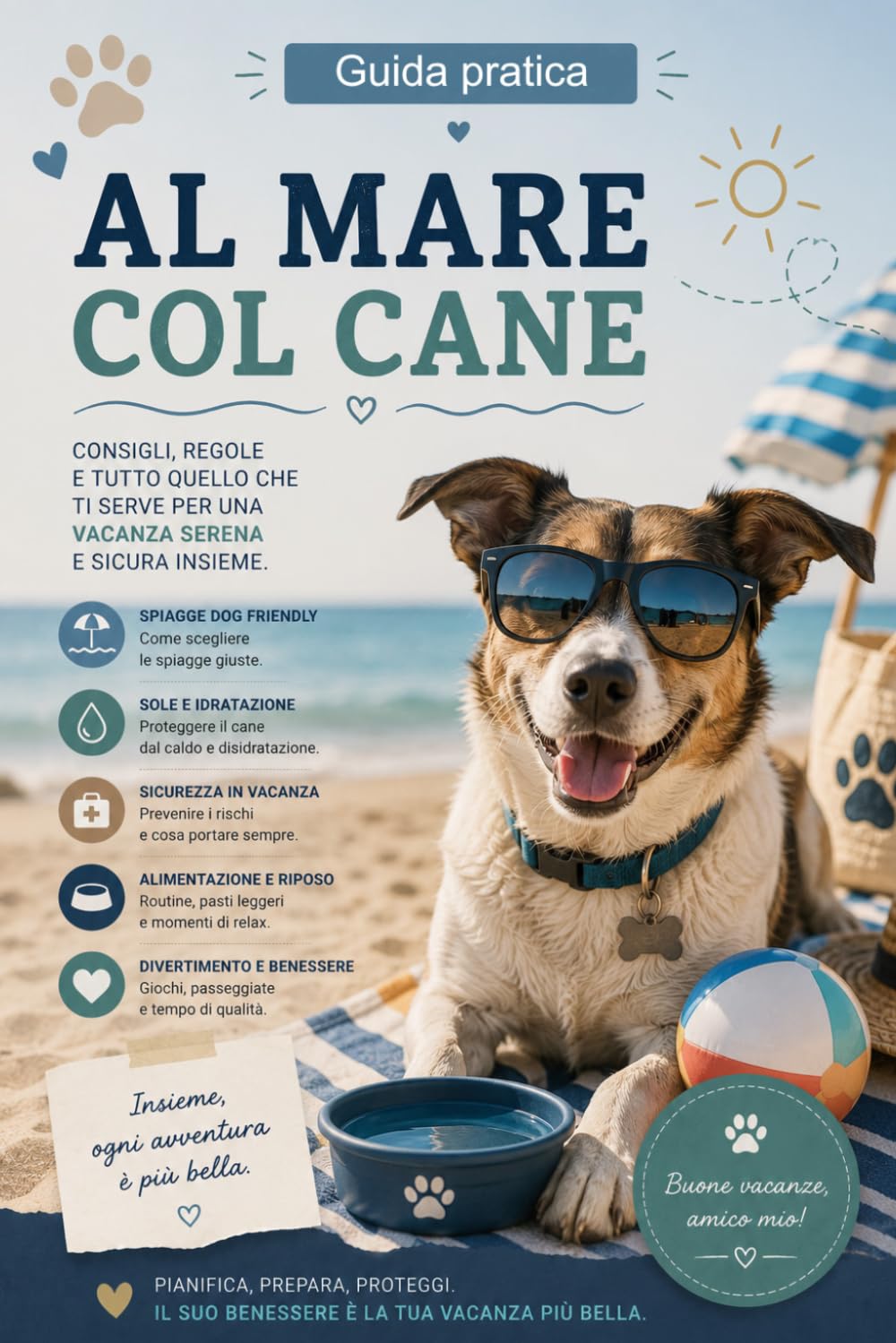 Al Mare con il Cane: Come vivere una giornata in spiaggia in sicurezza, tra caldo, sole e divertimento (Guide Pratiche AnimaliSOS)