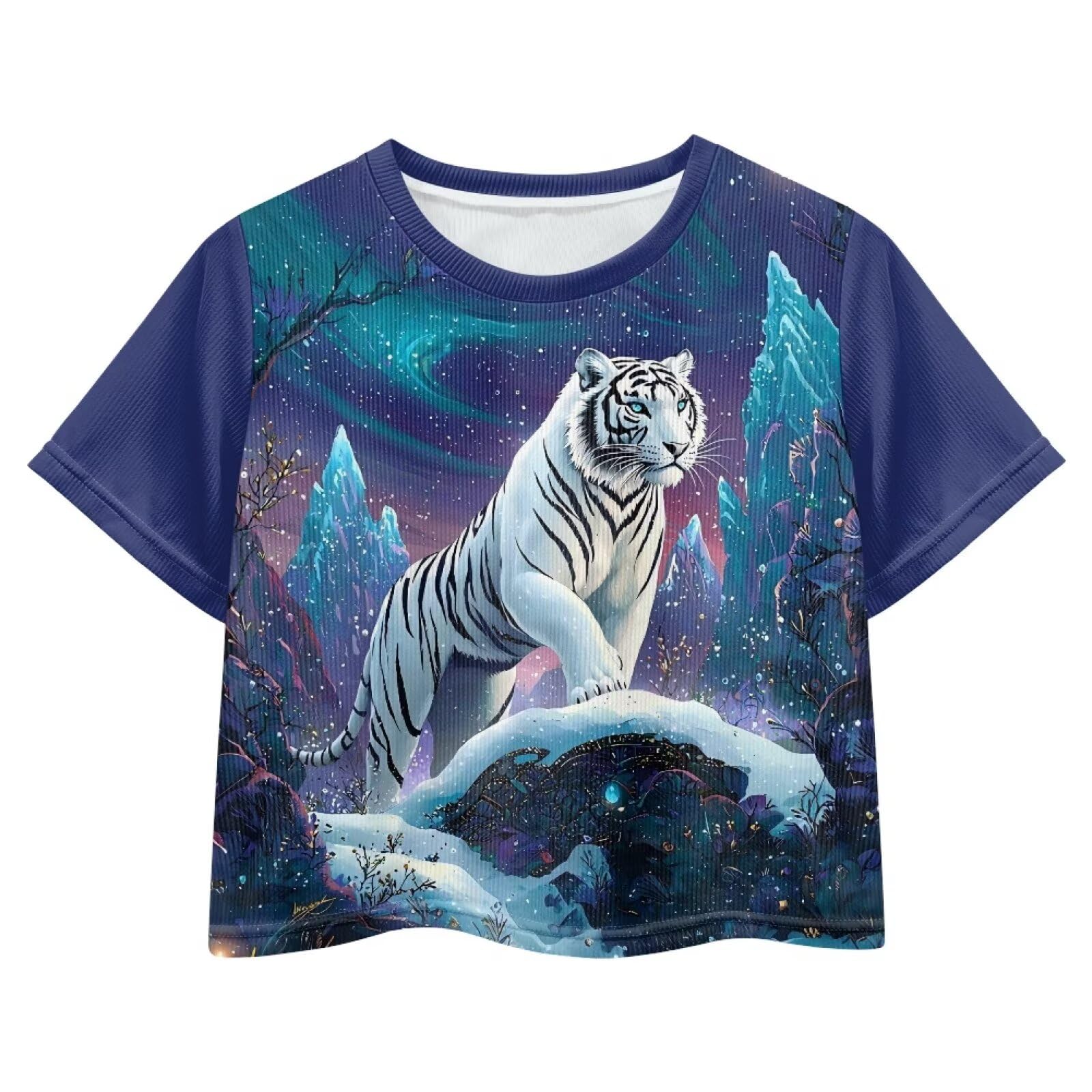 Cute Crop Tops for Girls Short Sleeve Summer T Shirts Fashion Graphic Tees Crew Neck Pullover Tee 5-14 Years