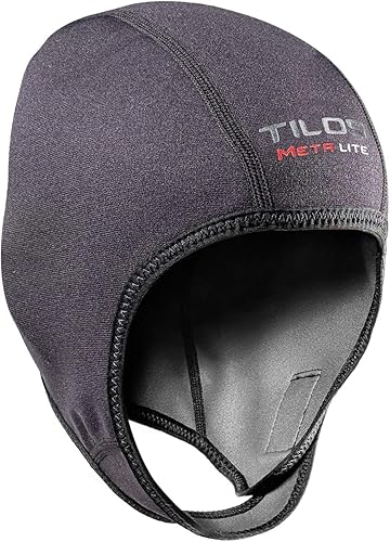 Tilos Gorro ajustable de neopreno recubierto de metal ligero de 0.039 in para surf, surf, kayak, rafting, canoa, esnórquel, natación, sombrero
