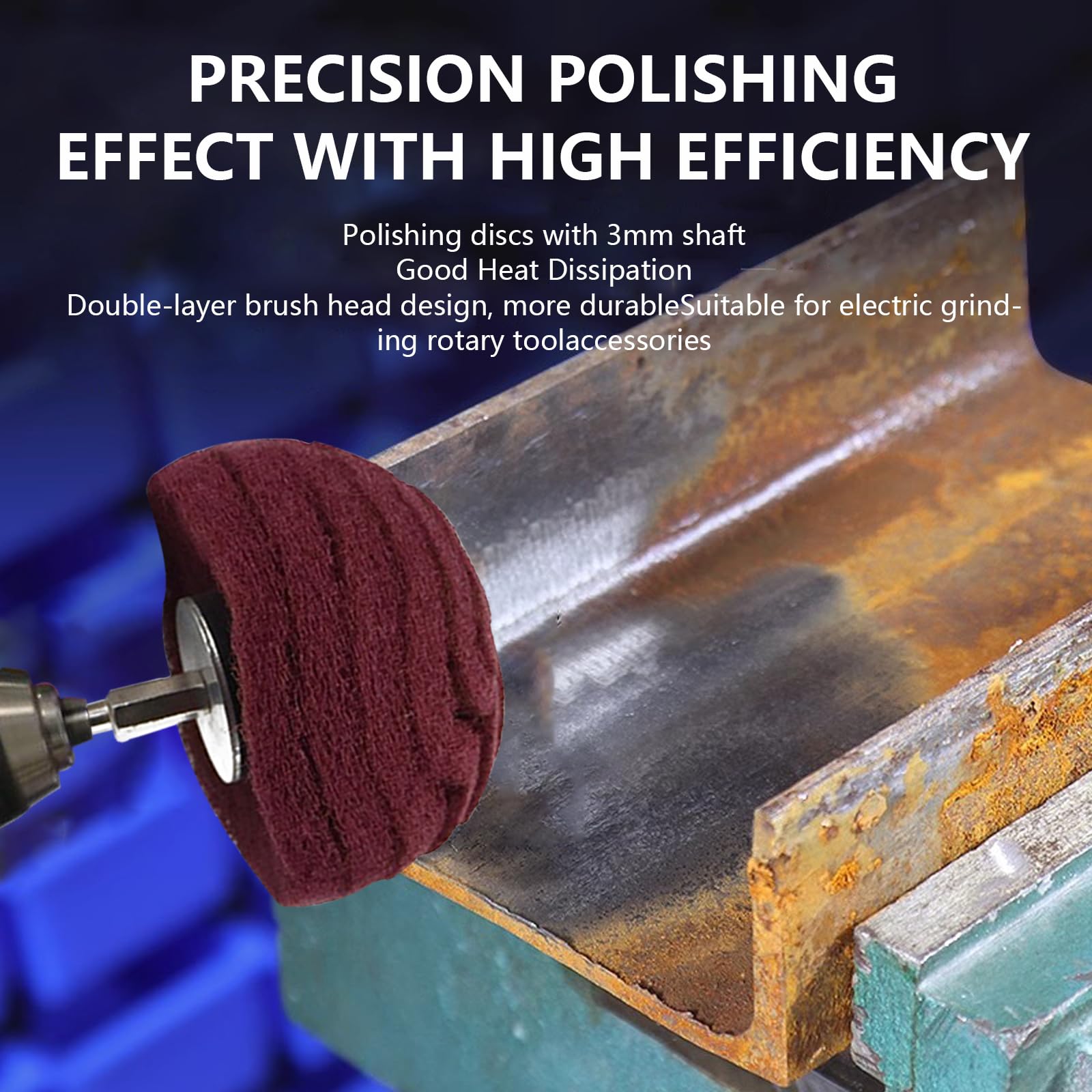 Kit Testine Di Lucidatura Per Trapano - 7 Pezzi Non Tessuti | Per Metalli, Alluminio, Acciaio Inox - Foto 3