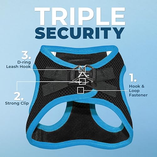 Miniatura 2 de Best Pet Supplies - Malla para todo tipo de climafelpa, reflectante, arnés antitirones para perros pequeños, medianos y gatos - Seguro con cierre de