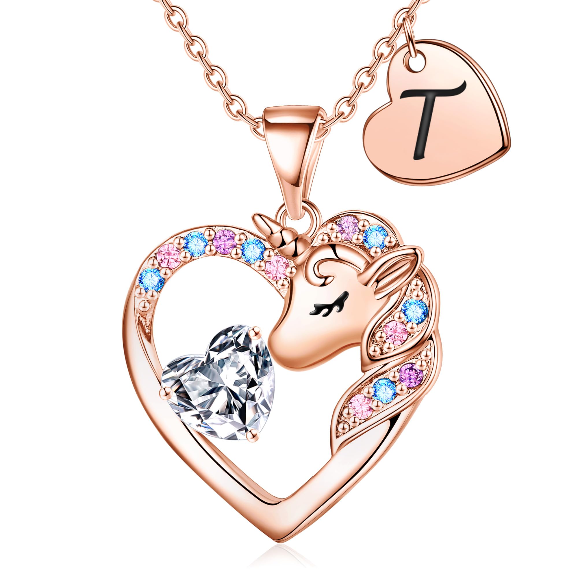 TINGN Eenhoorn-Ketting Met Letters Voor Meisjes en Tieners - Sieraad en Verjaardagscadeau