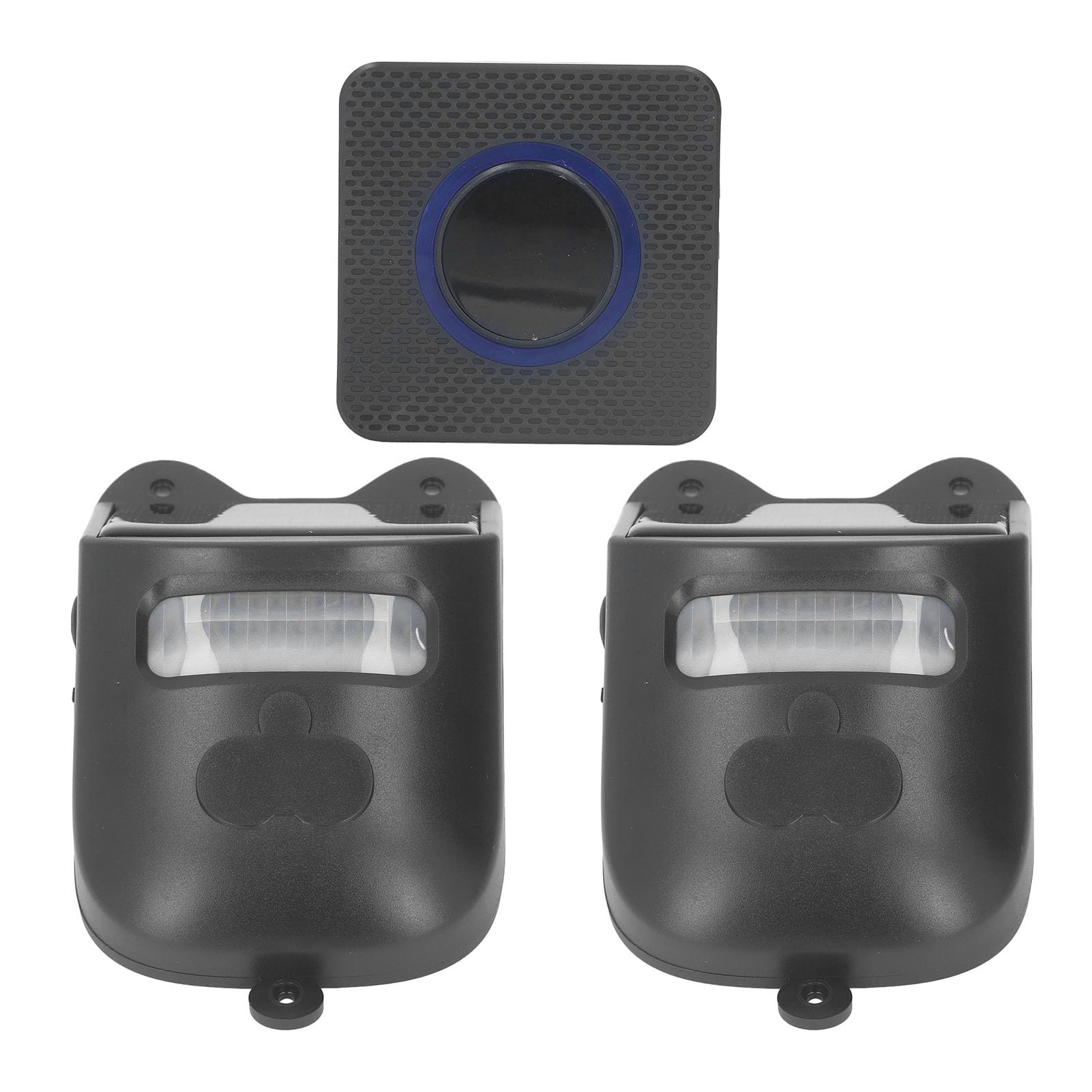 Alarma del Sensor de Movimiento Al Aire Libre con una Sirena de 129db y Luz Estroboscópica, Detector Infrarrojos IP65 con Energía Solar y USB 110-240V (Enchufe de la UE)