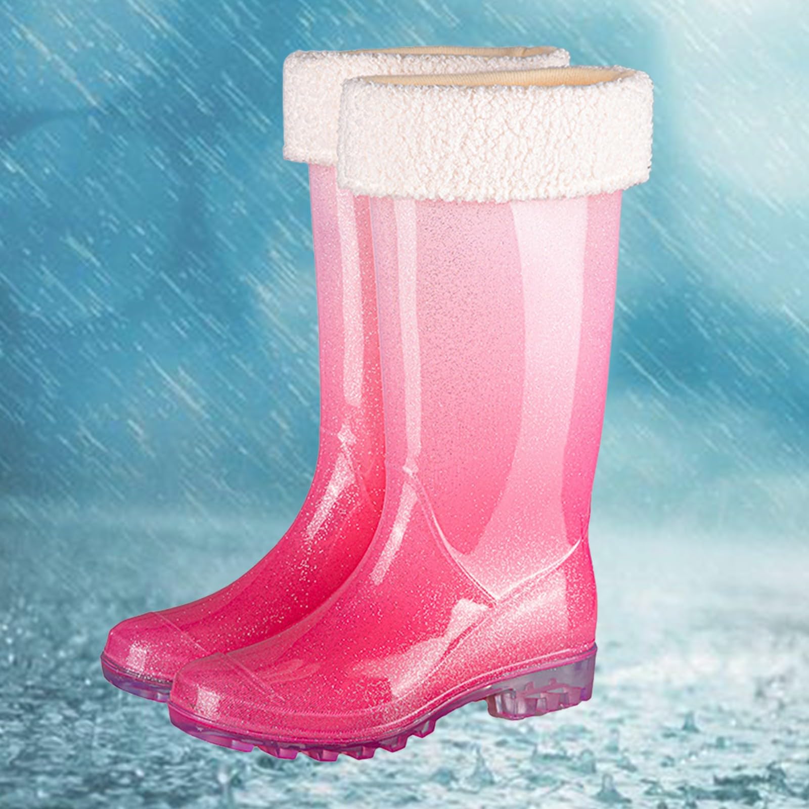 Botas de goma para mujer, botas de lluvia altas e impermeables, antideslizantes, resistentes a la abrasión, zapatos de lluvia, cómodos, ligeros, impermeables, para exteriores, días lluviosos, jardín