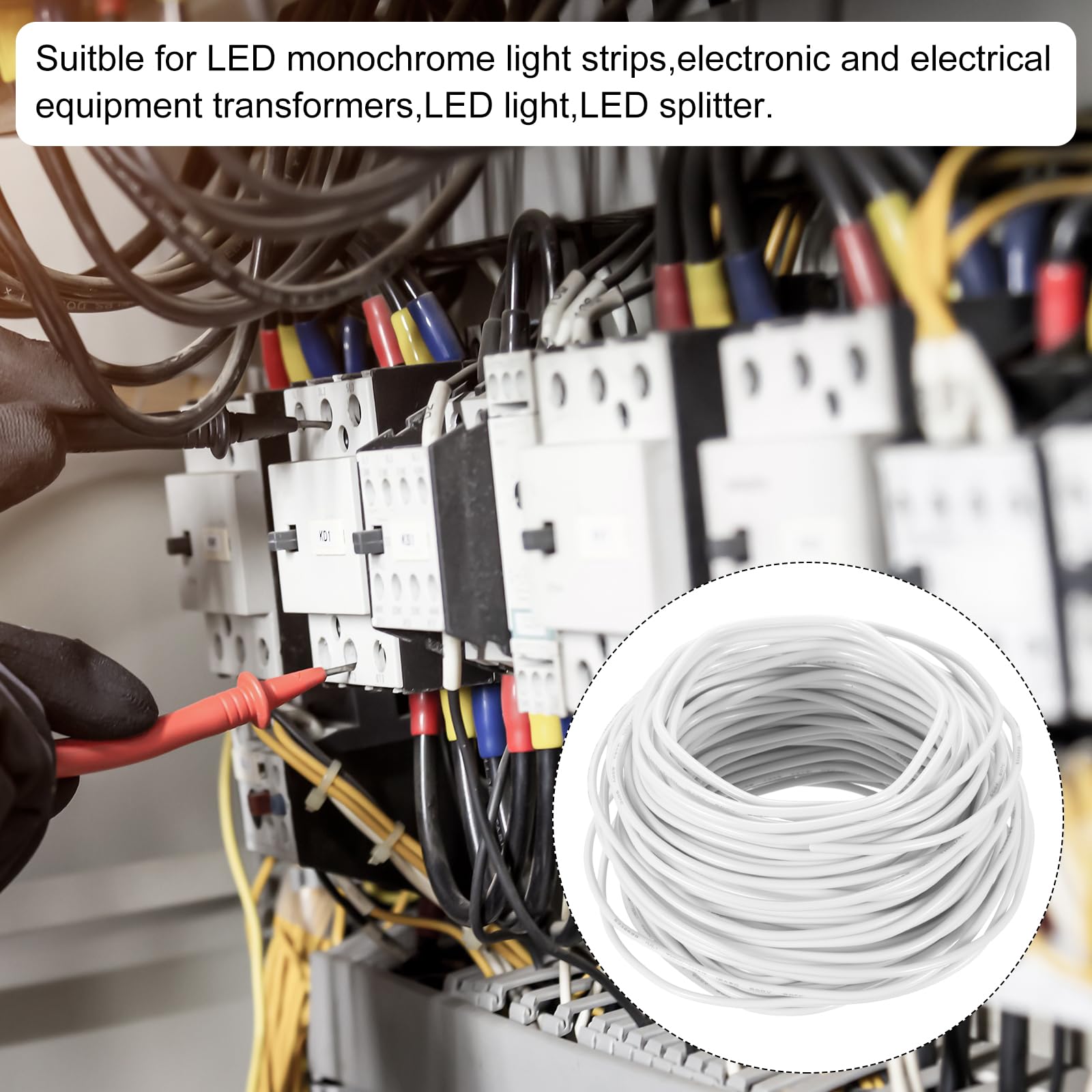 QUARKZMAN Cable Eléctrico Aislado De Cobre Sólido 75 Pies 12 AWG Cable De Conexión THHN Cable Residencial Industrial Para Puesta A Tierra Clasificado Para 600 Voltios Listado UL Blanco