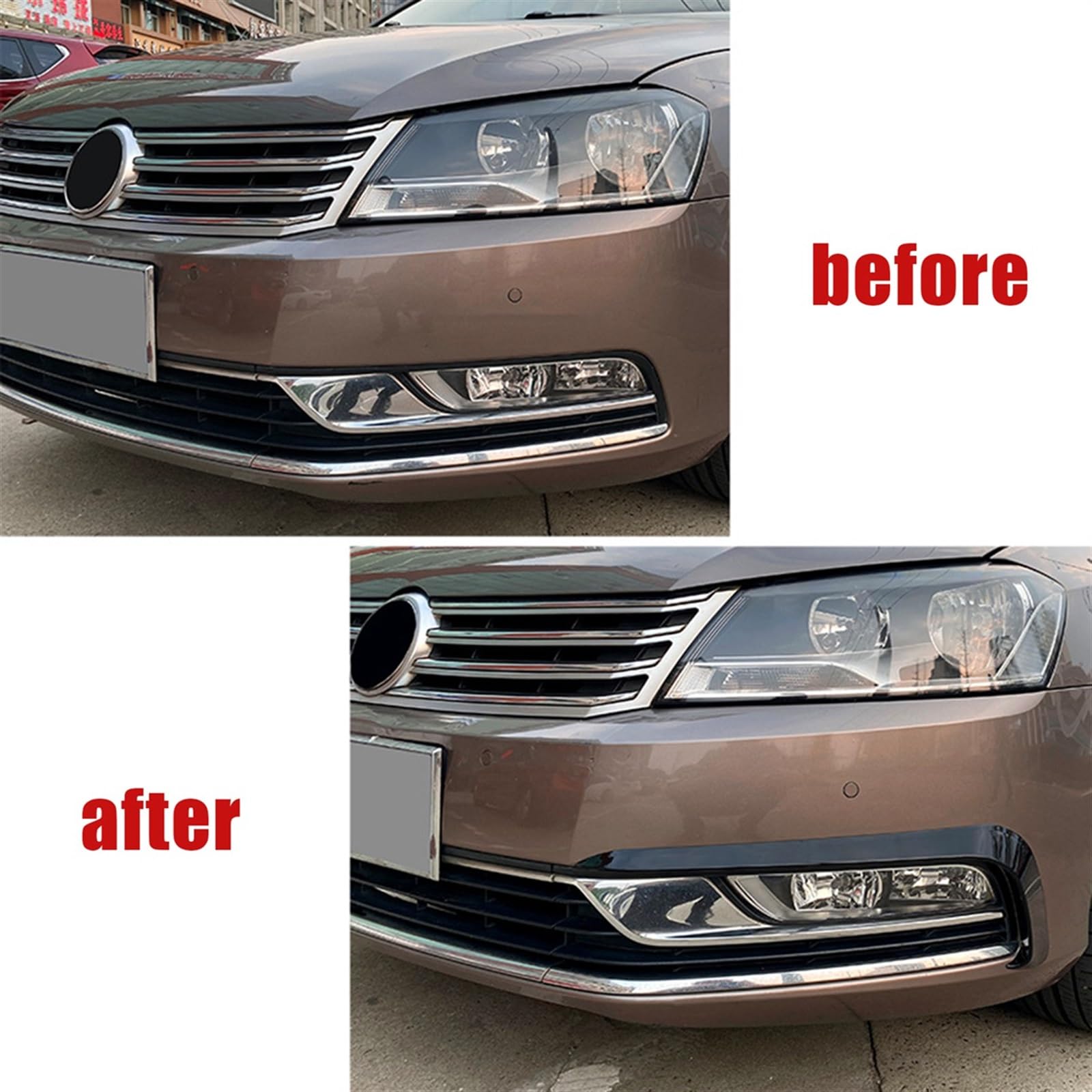 Samochód błyszczący czarny przedni reflektor przeciwmgielny, lampa przeciwmgielna, rama powieki, osłona, do VW, Passata, B7 Listwa brwiowa przeciwmgielna do samochodu