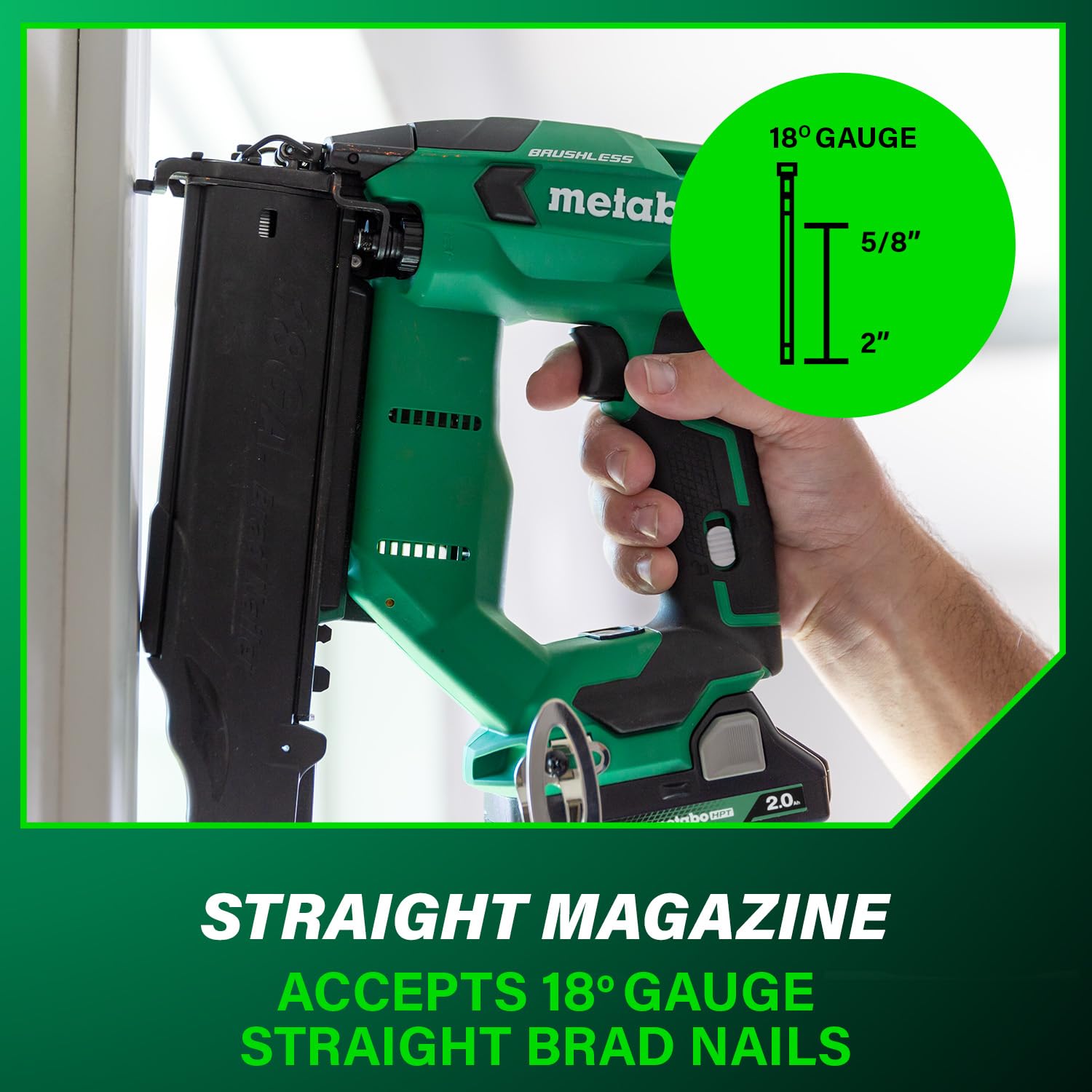 Metabo HPT 18V Brushless Brad Nailer Kit - Cordless Power -6