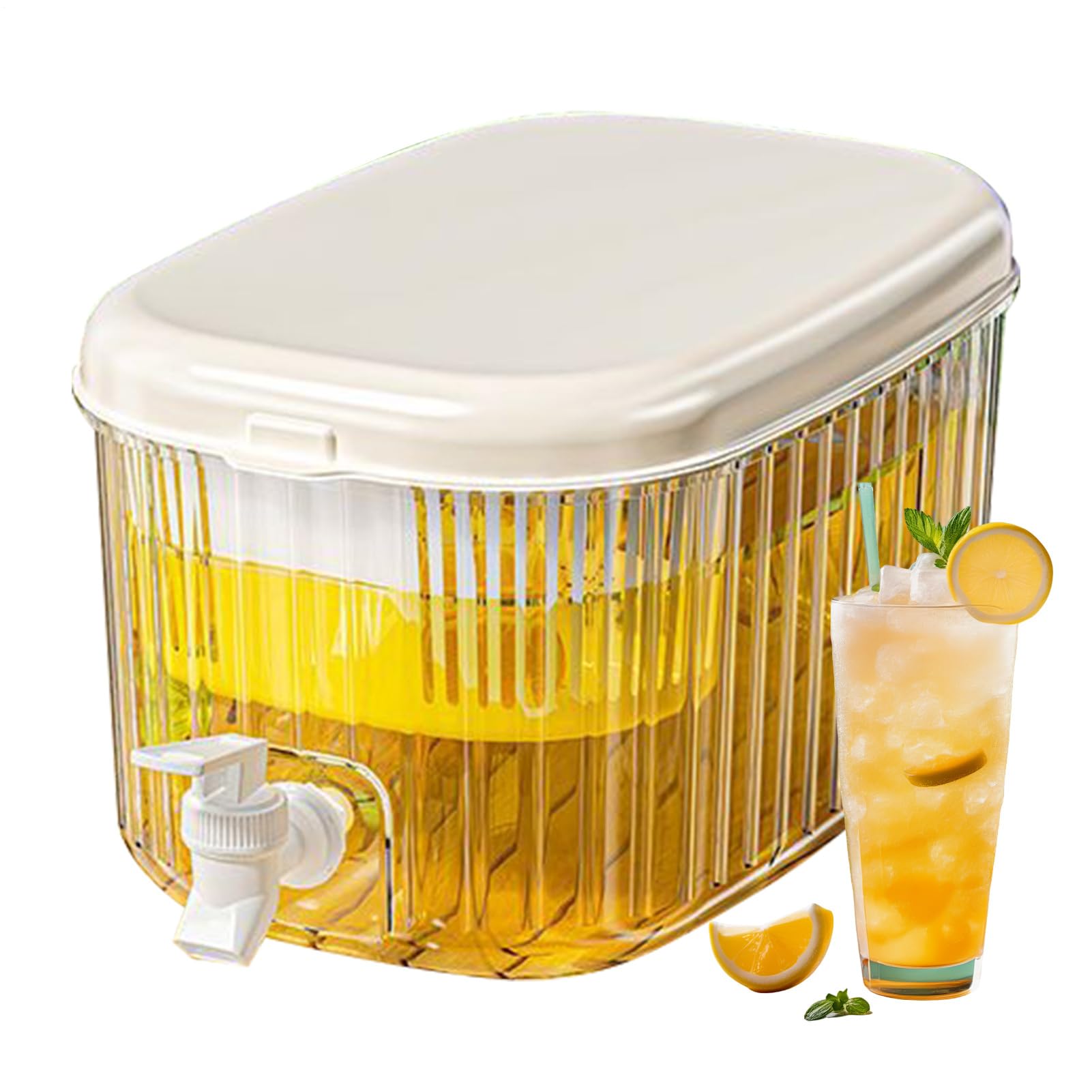 Dispenser d'acqua per rubinetto - Bollitore per succhi per la casa | Grande distributore di bevande alla frutta con coperchio per cocktail, refrigeratore, contenitore per raffreddare, tè e