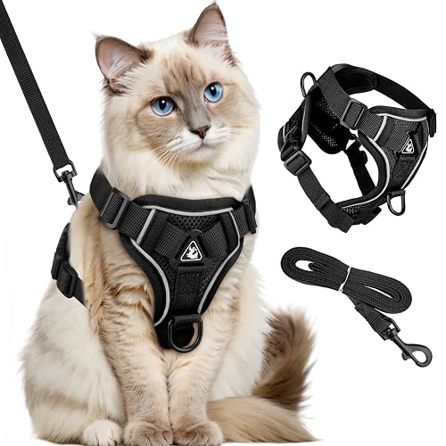 GlasFlength Arnés para Gatos con Correa, a Prueba de roturas, Correa para Gatos con arnés Ajustable para Gatos