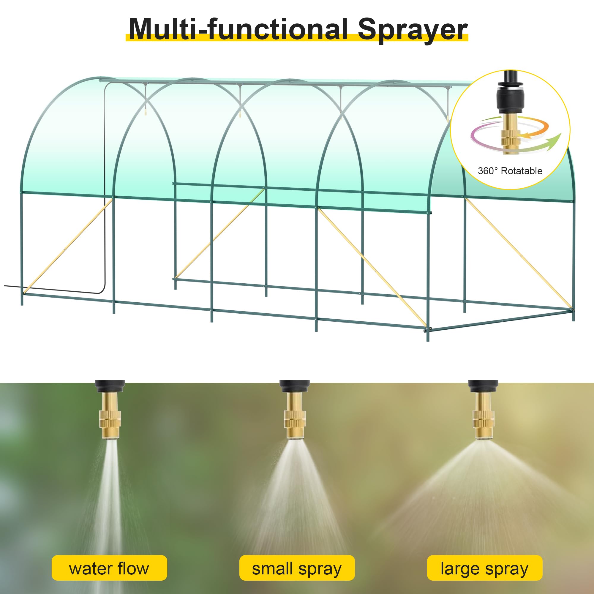 Amazon.com : Greenhouse, 15'x7'x7' Walk-in Greenhouse w/ Spraying