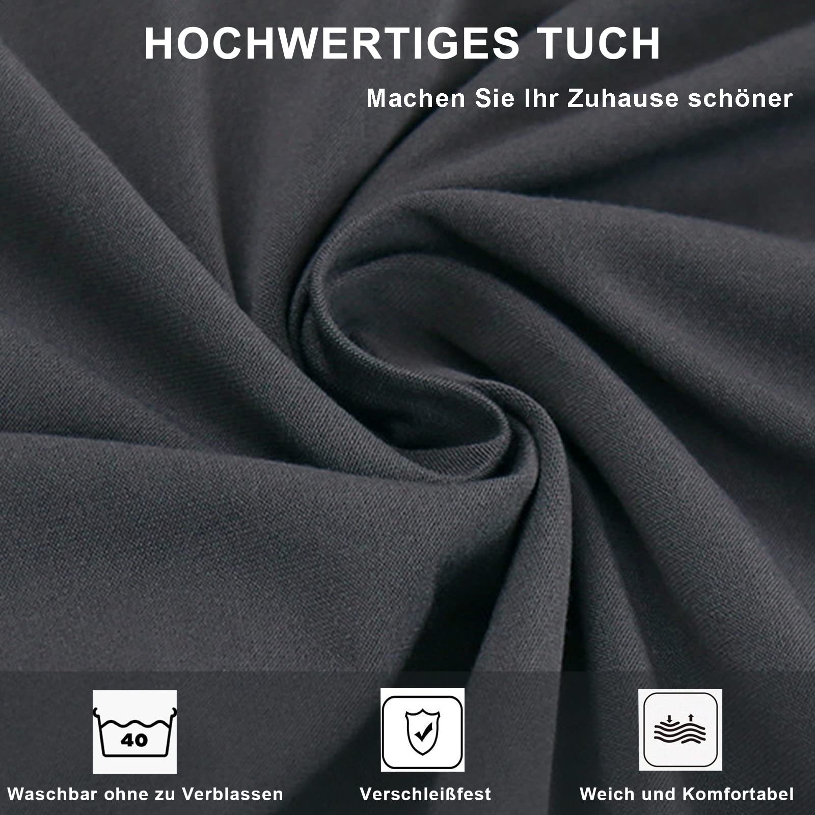 Meision Stoelhoezen Set van 4 Elastische Stoelhoezen Afneembare Wasbare Stoelhoes Moderne Stretch-stoelbeschermer Duurzaam Universeel voor Hotel, Restaurant, Bruiloft, Banket, Antraciet