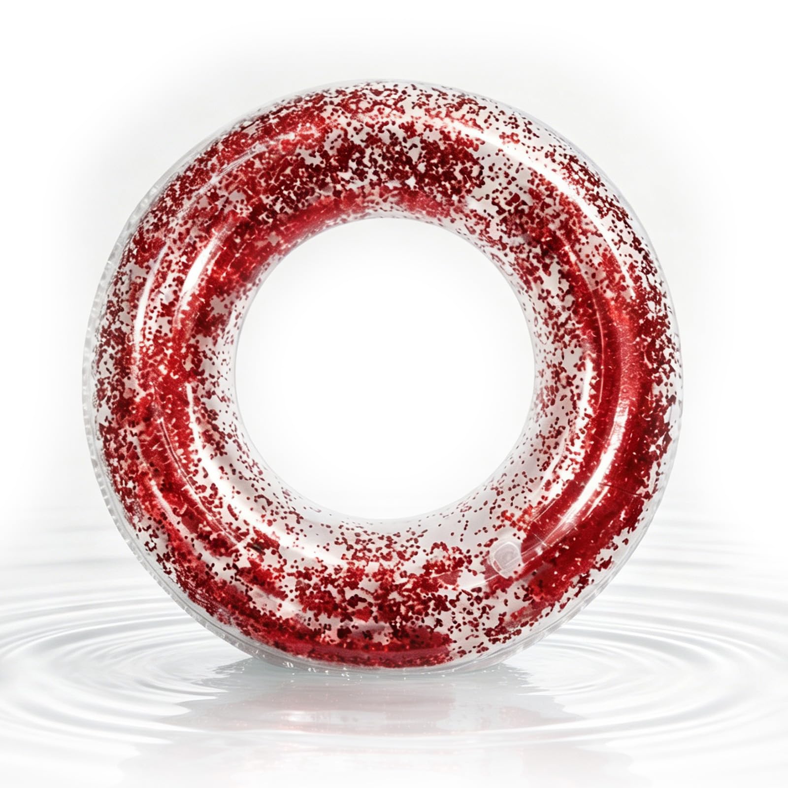 Red Sequins Swimming Ring Inflatable Rubber Rings for Kids 4-9 Years,70cm Inflatable Pool Ring Floaties Swim Rings Water Float Inflatables Pool Float for Boys Girls Beach Summer Water Party Sport