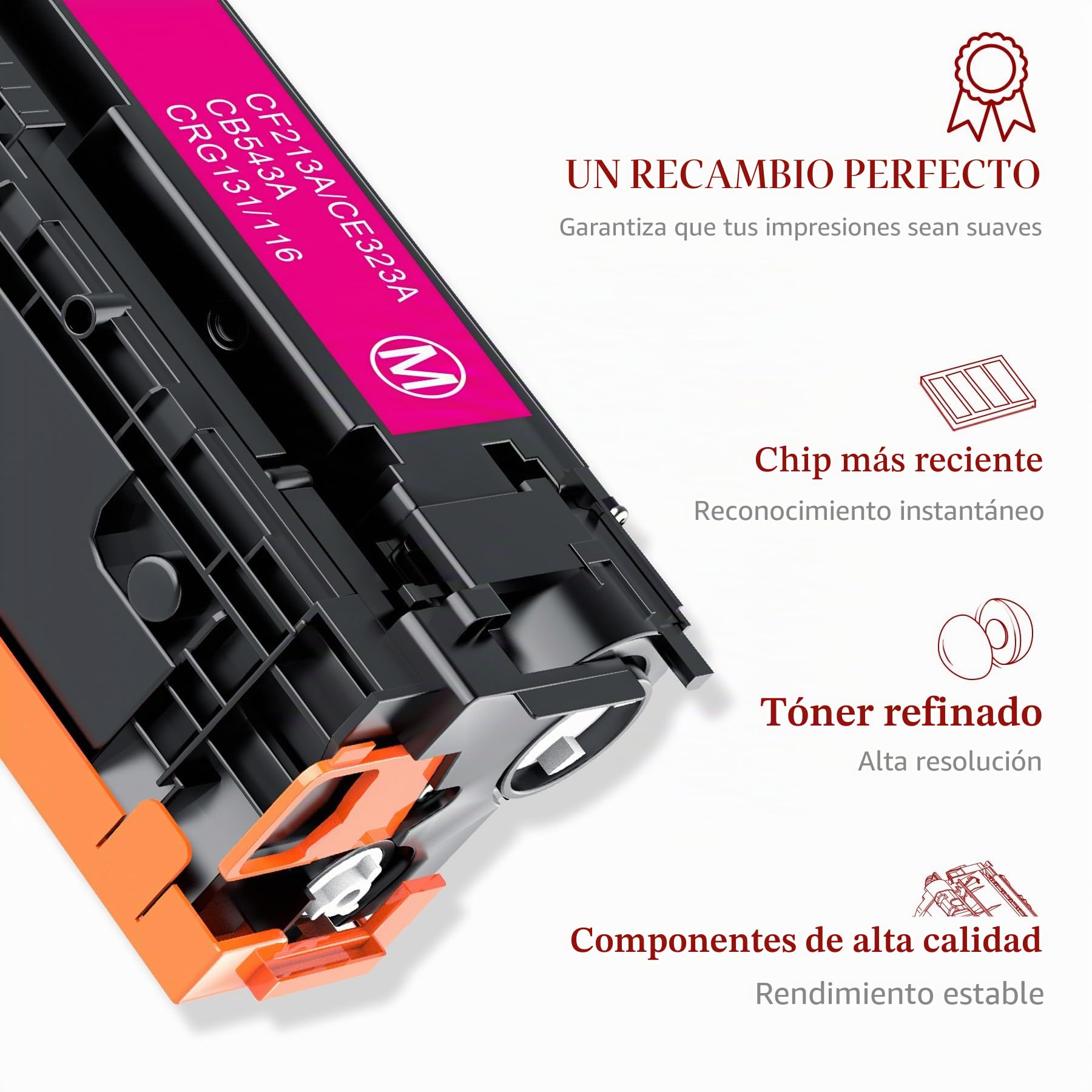 Toner Kingdom Reemplazo de cartucho de tóner compatible para HP 131X CF210X CF210A 131A per HP LaserJet Pro 200 Color M251n M251nw M276nw,128A CF320A CM1415FNW CP1525N,125A CB540A CP1515n CP1215,4PK