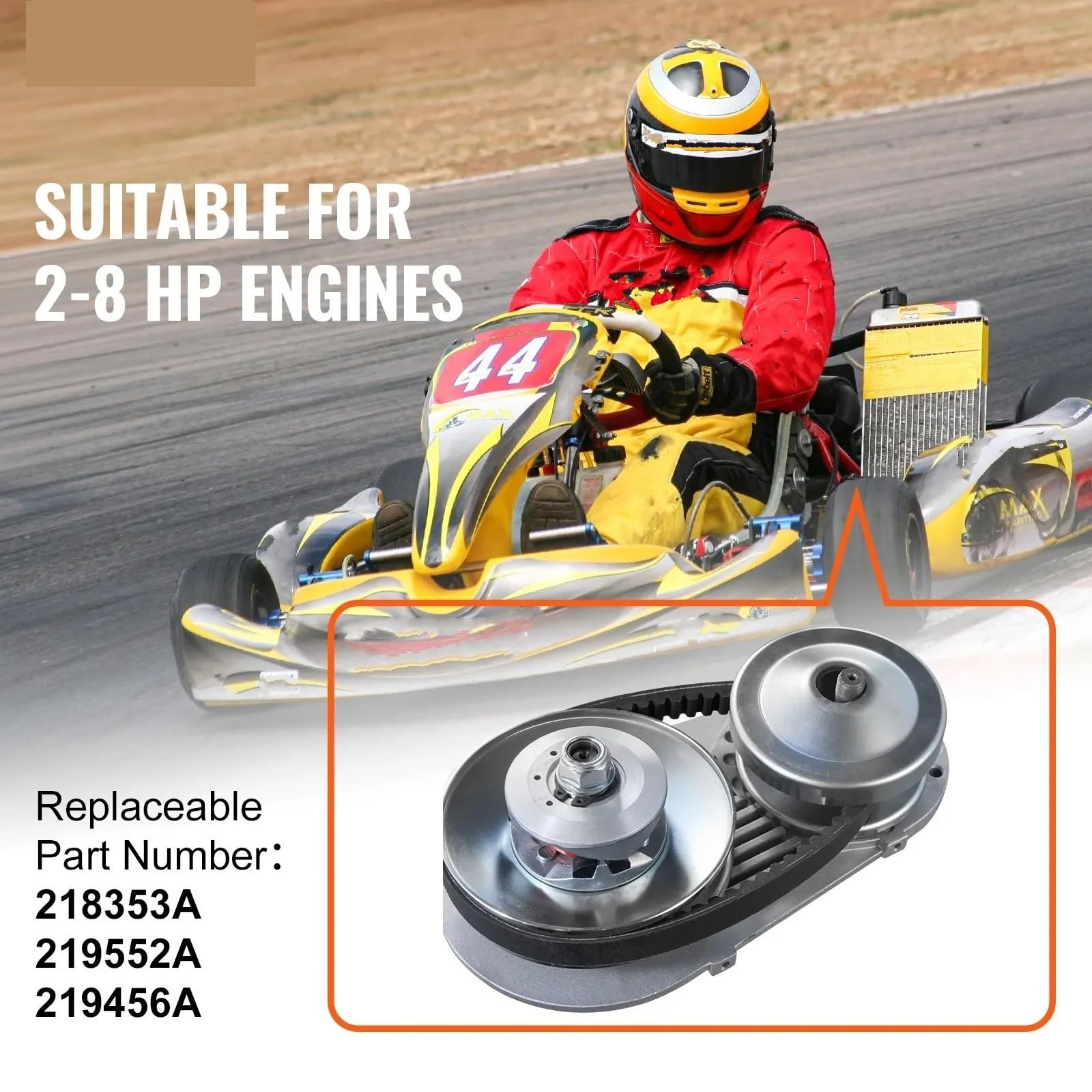Juego de discos de embrague Apto para varios motores Embrague de transmisión, motor de 2-8 HP, kit de reemplazo de embrague de transmisión de alta resistencia de 2000 RPM Embrague Asamblea