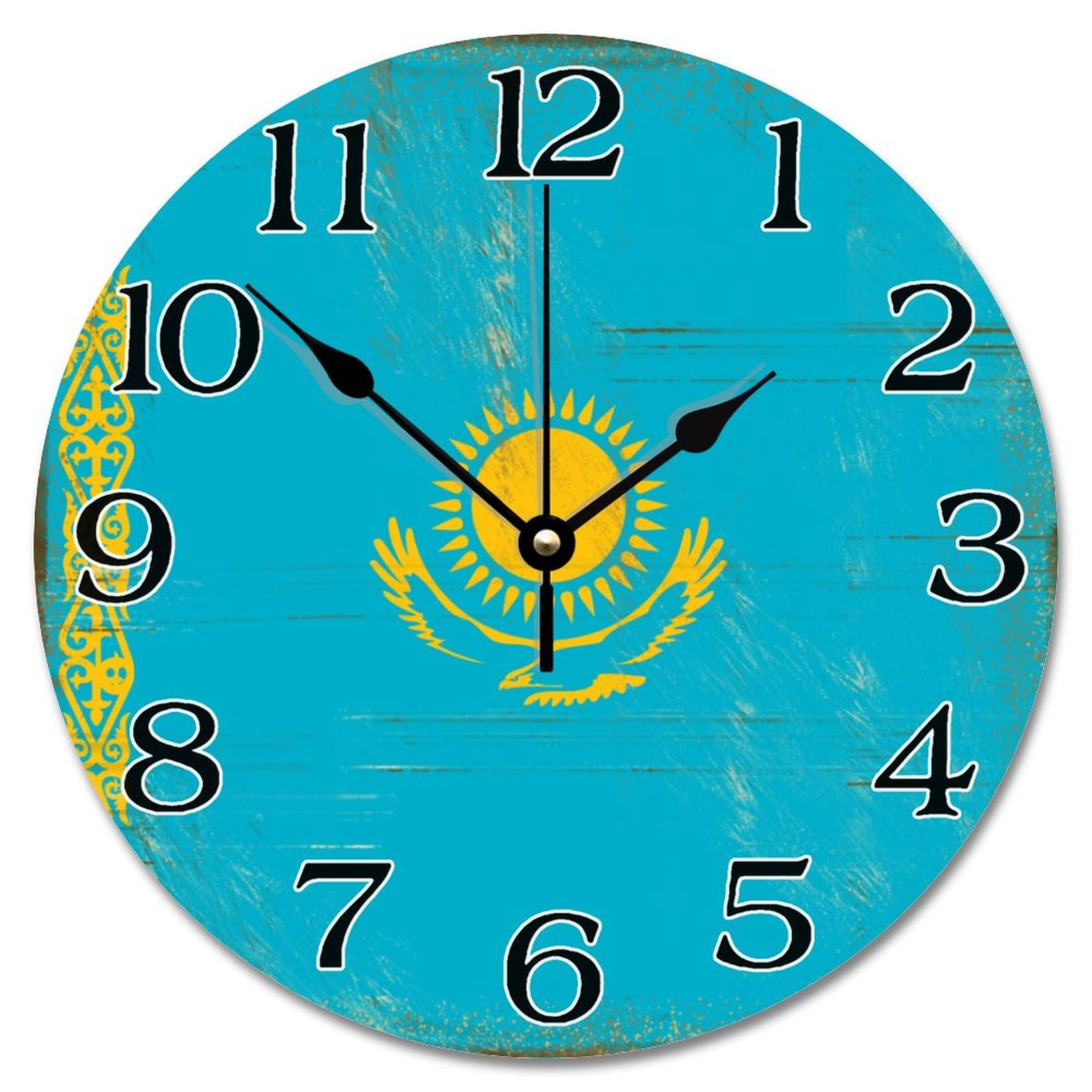 Horloge murale Kazakhstan grand cadran lisible pour mur rustique