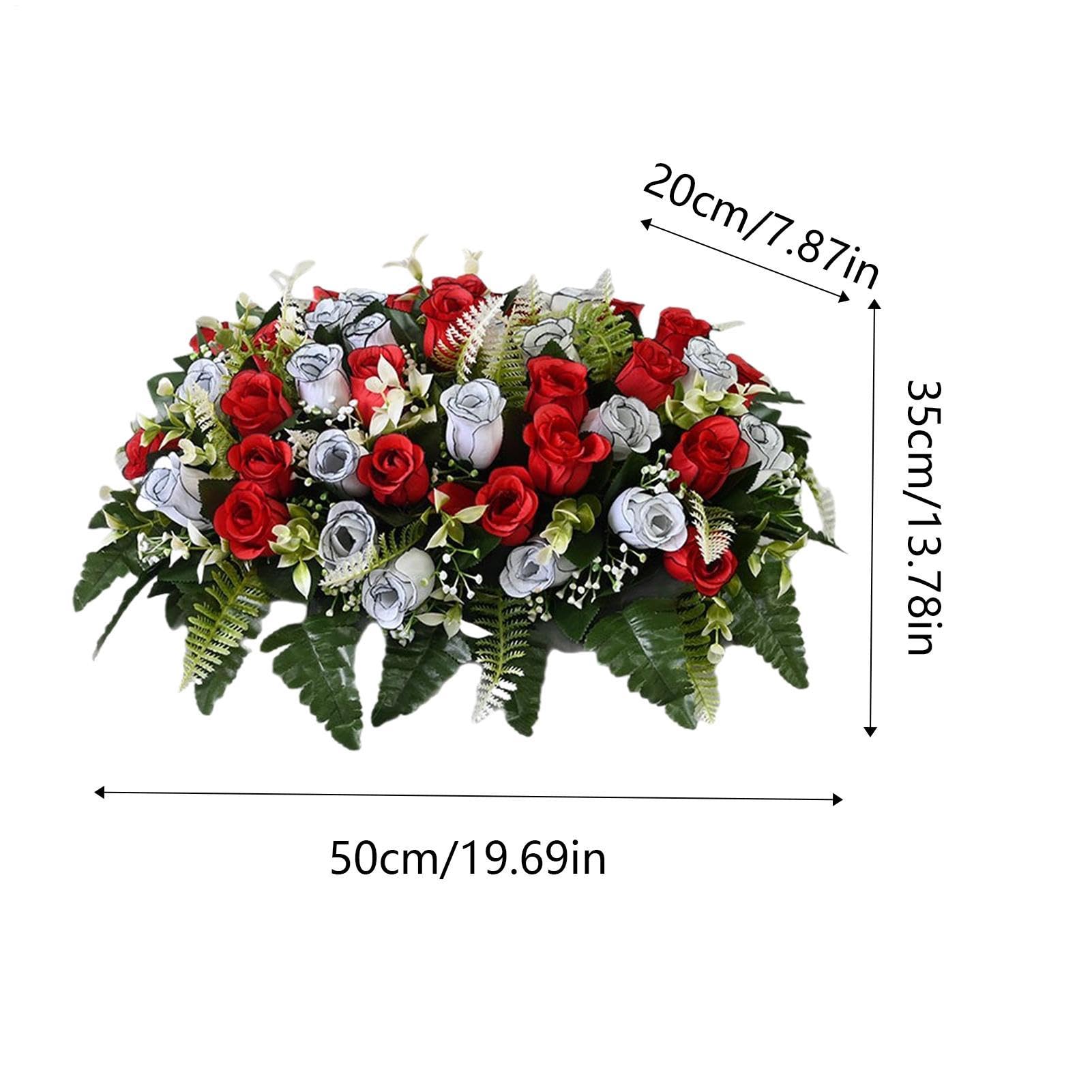 Fleurs artificielles pour cimetière - Résistantes aux UV - Décoration funéraire d'extérieur - Fleurs de cimetière et décorations funéraires - Pour l'extérieur - Pierres commémoratives pour retraite