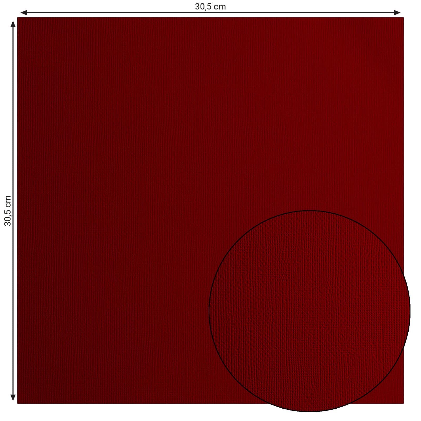 Papier Cartonné Vaessen Creative Florence Rouge Coquelicot 30,5x30,5cm 216g - 20 Feuilles Texturées