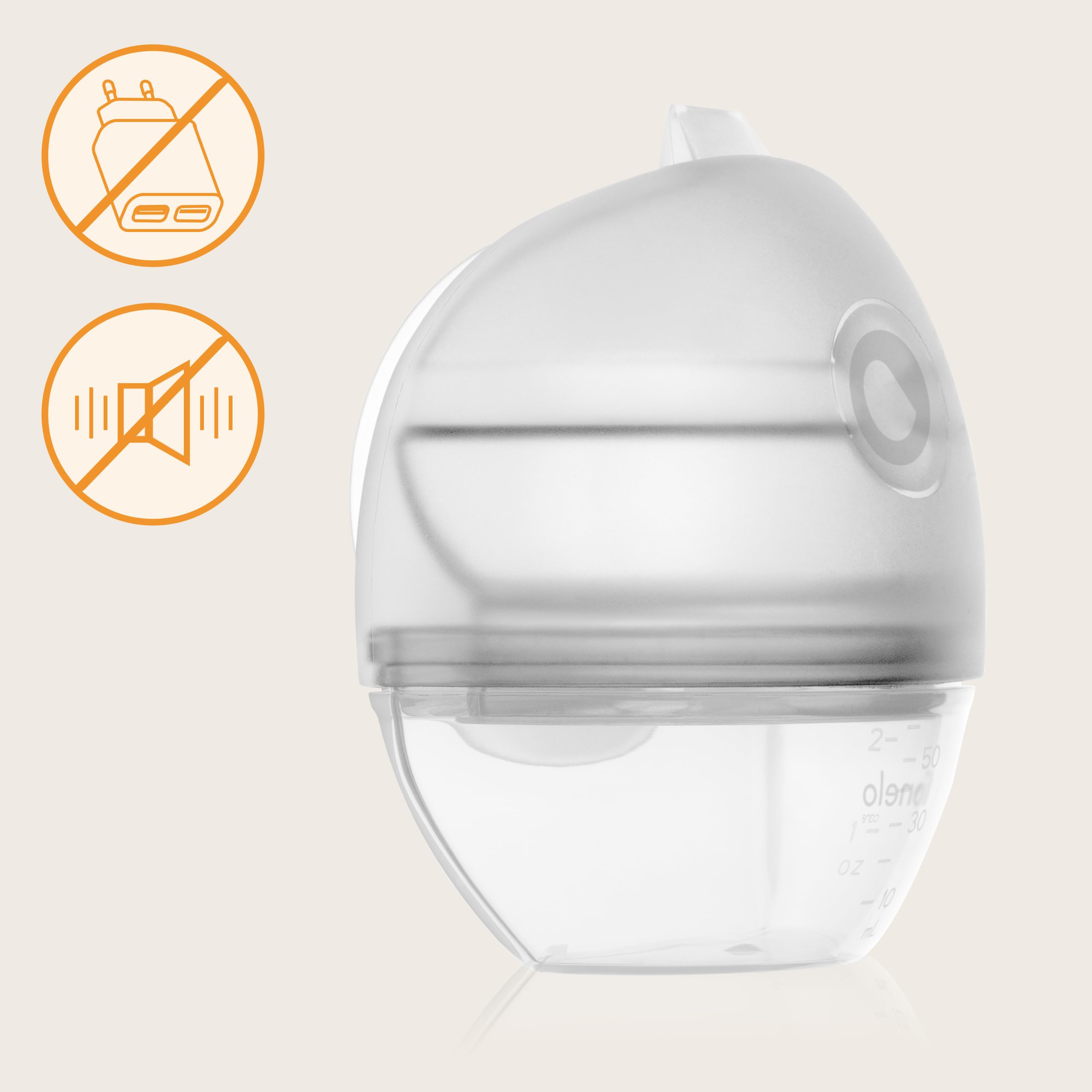 LIONELO MILKY 2W1 Kolektor Pokarmu i Silikonowy Laktator Ręczny Kolektor Mleka Odciągacz Pokarmu Bez BPA Podciśnienie 60 ML Łatwe Czyszczenie Dyskretny Wygodny