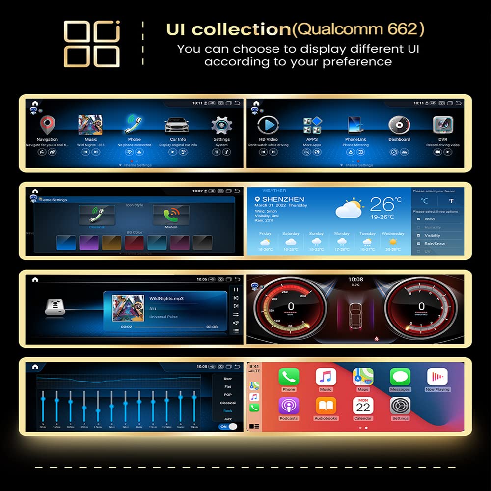 Amazon.co.jp: Qualcomm662 Android12 カータッチスクリーン 10/12.3
