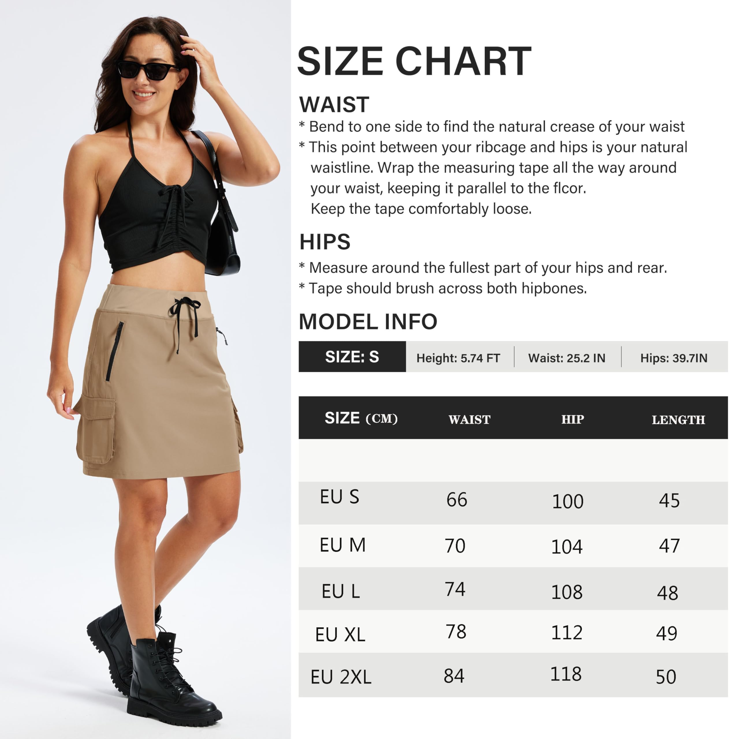 MoFiz Gonne Trekking Donna Gonna Sportiva con Pantaloncini da Tennis Golf Skirt con Tasche Gonna Estiva Donna al Ginocchio